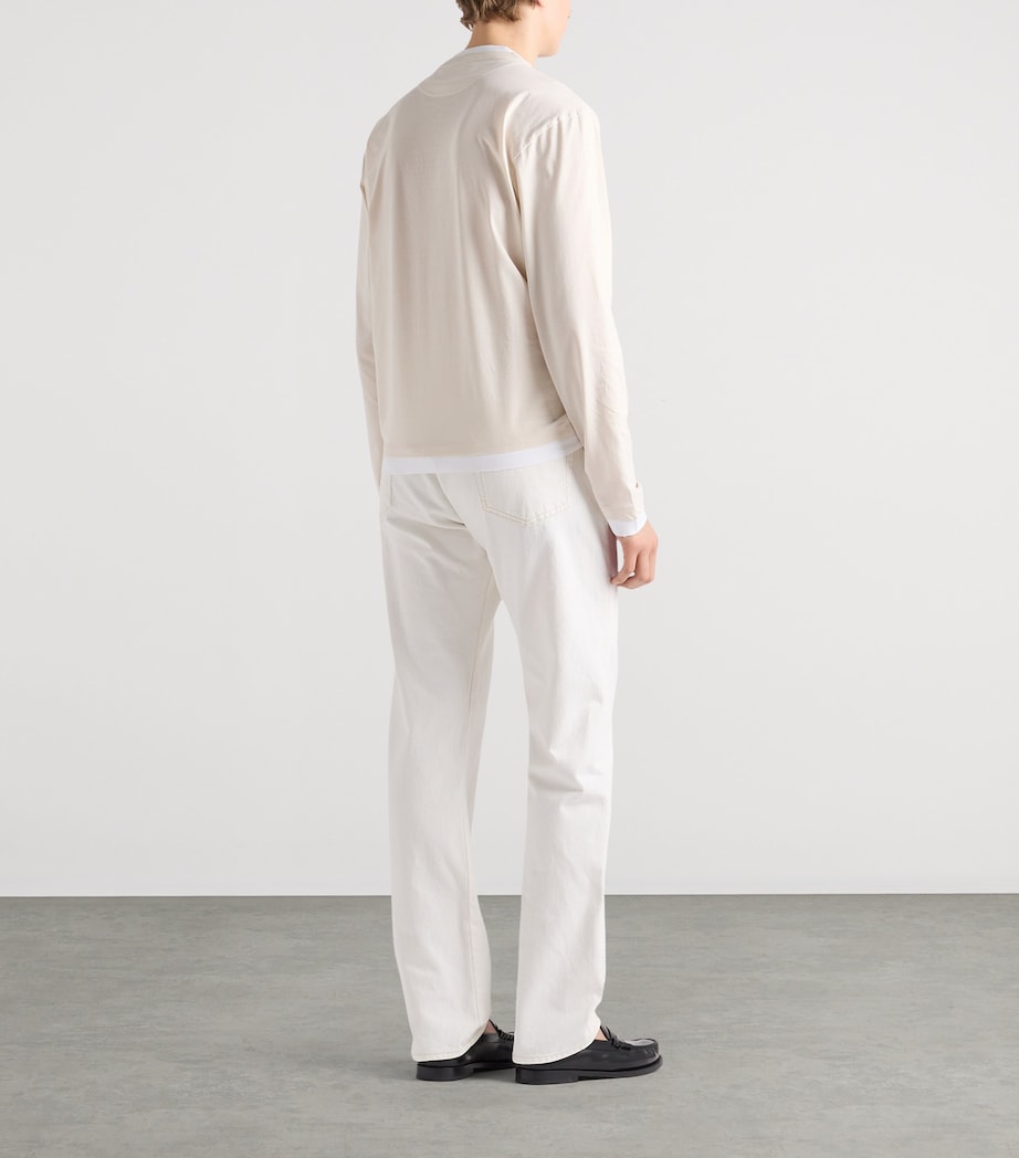 Prada Mens Cotton Long-Sleeve T-Shirt Neutral Image 4
