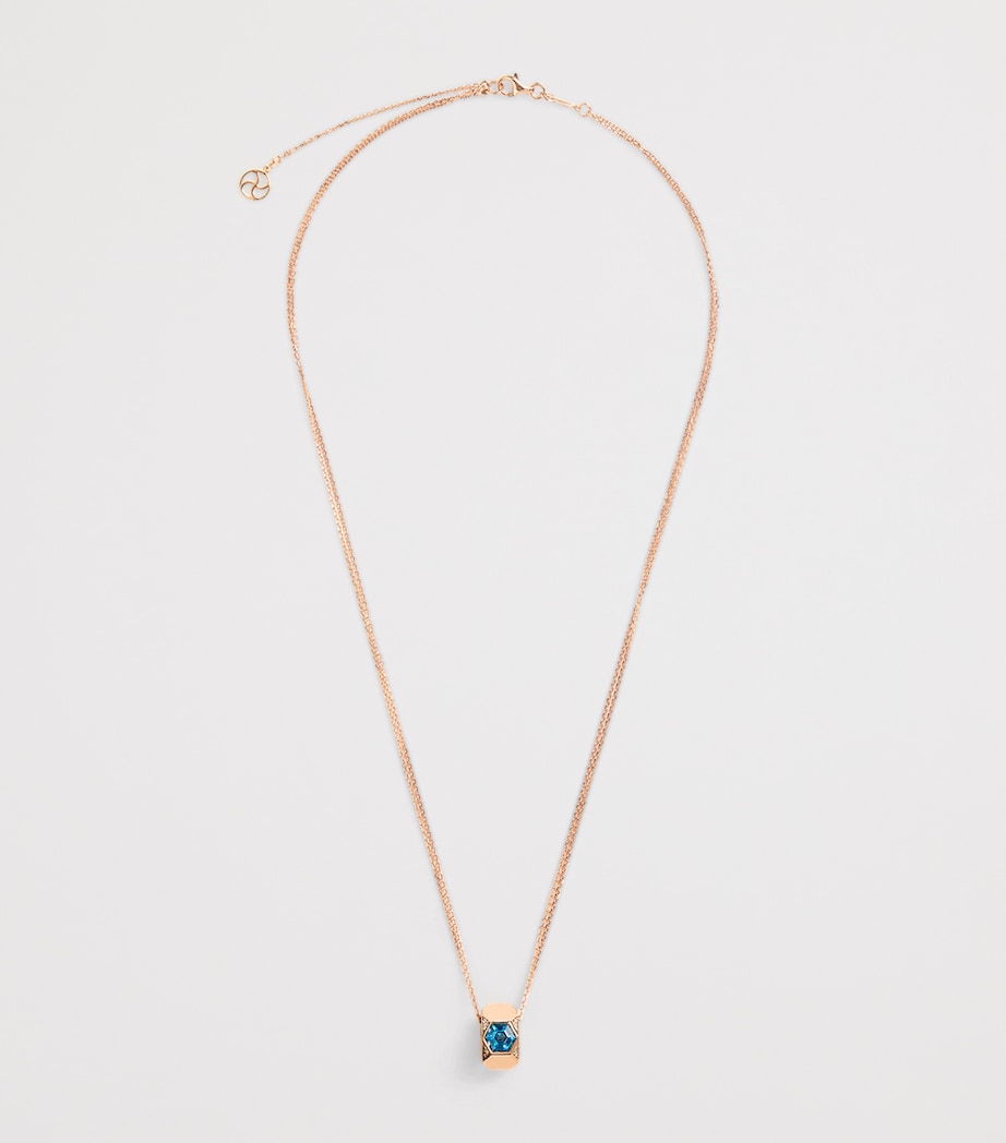 Rose Gold, Diamond and Topaz Honeycomb Necklace ROSE GOLD Image 3