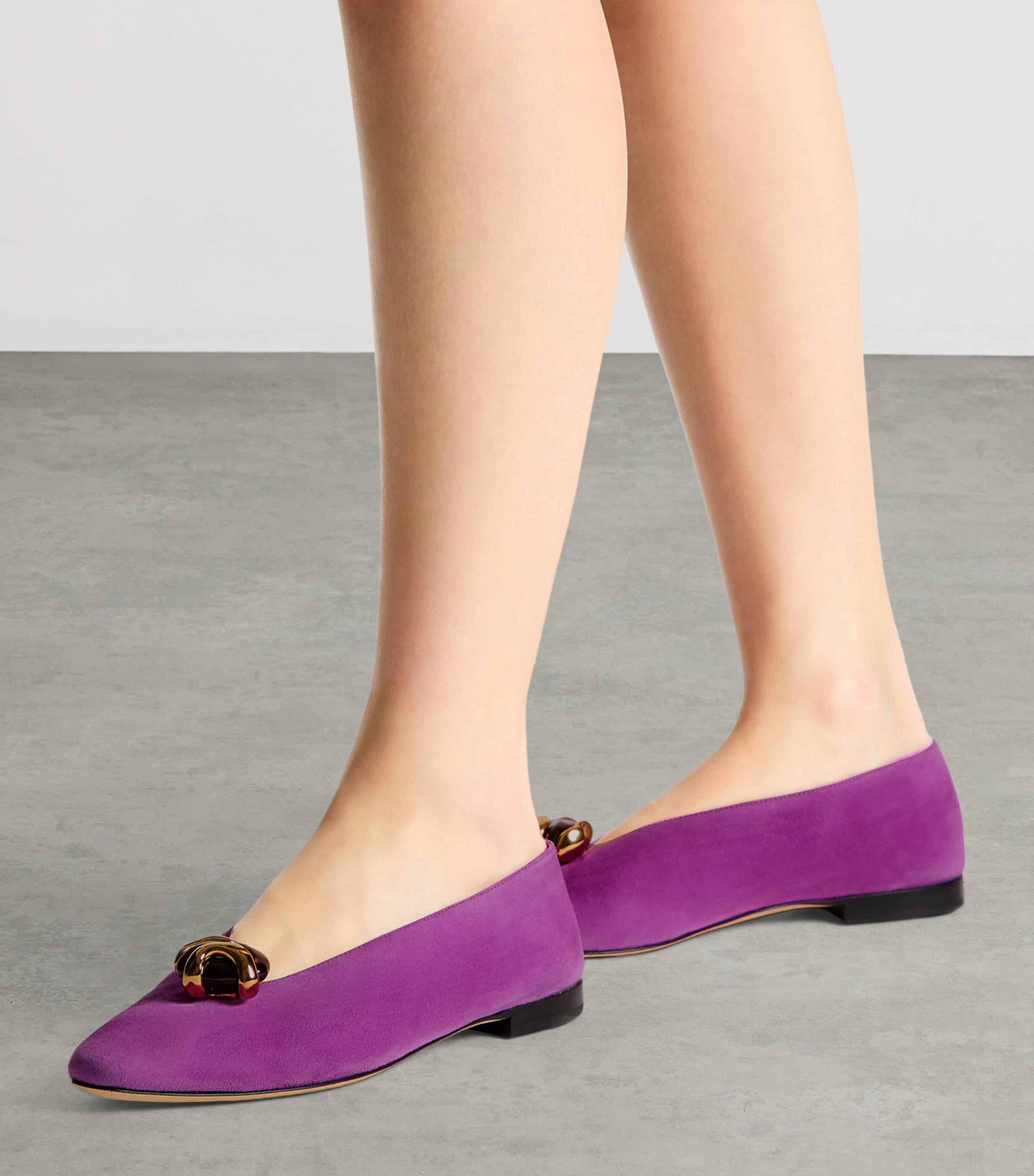 Jimmy Choo Womens Margot Suede Ballet Flats Violet Orchid/dark A Image 2