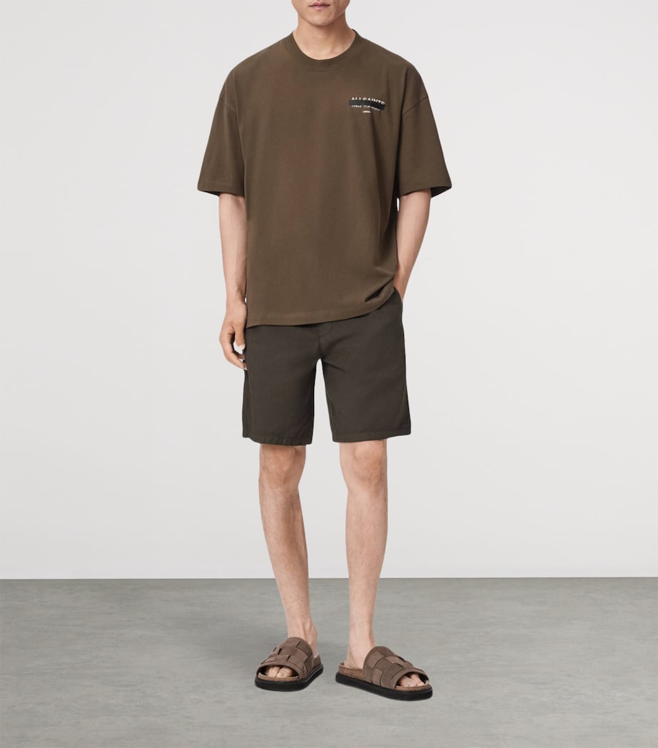 AllSaints Mens Hanbury Shorts Weathered Brown Image 2