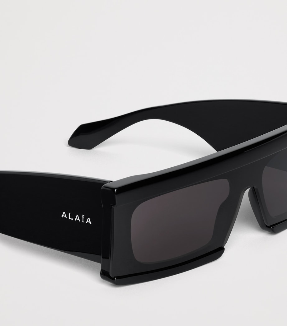 Alaïa Acetate Rectangle Mask 99 Sunglasses Noir Image 3