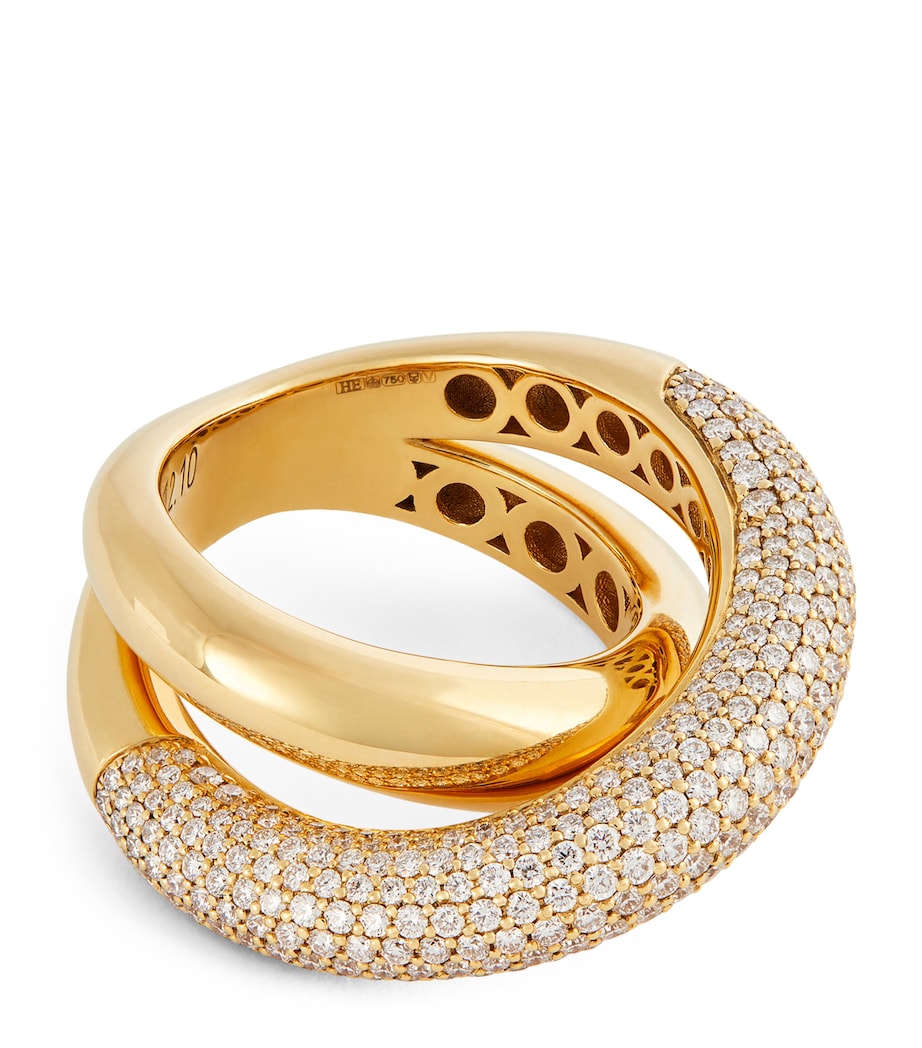 Yellow Gold and Diamond Loop Ring (Size 56) YELLOW GOLD Image 1