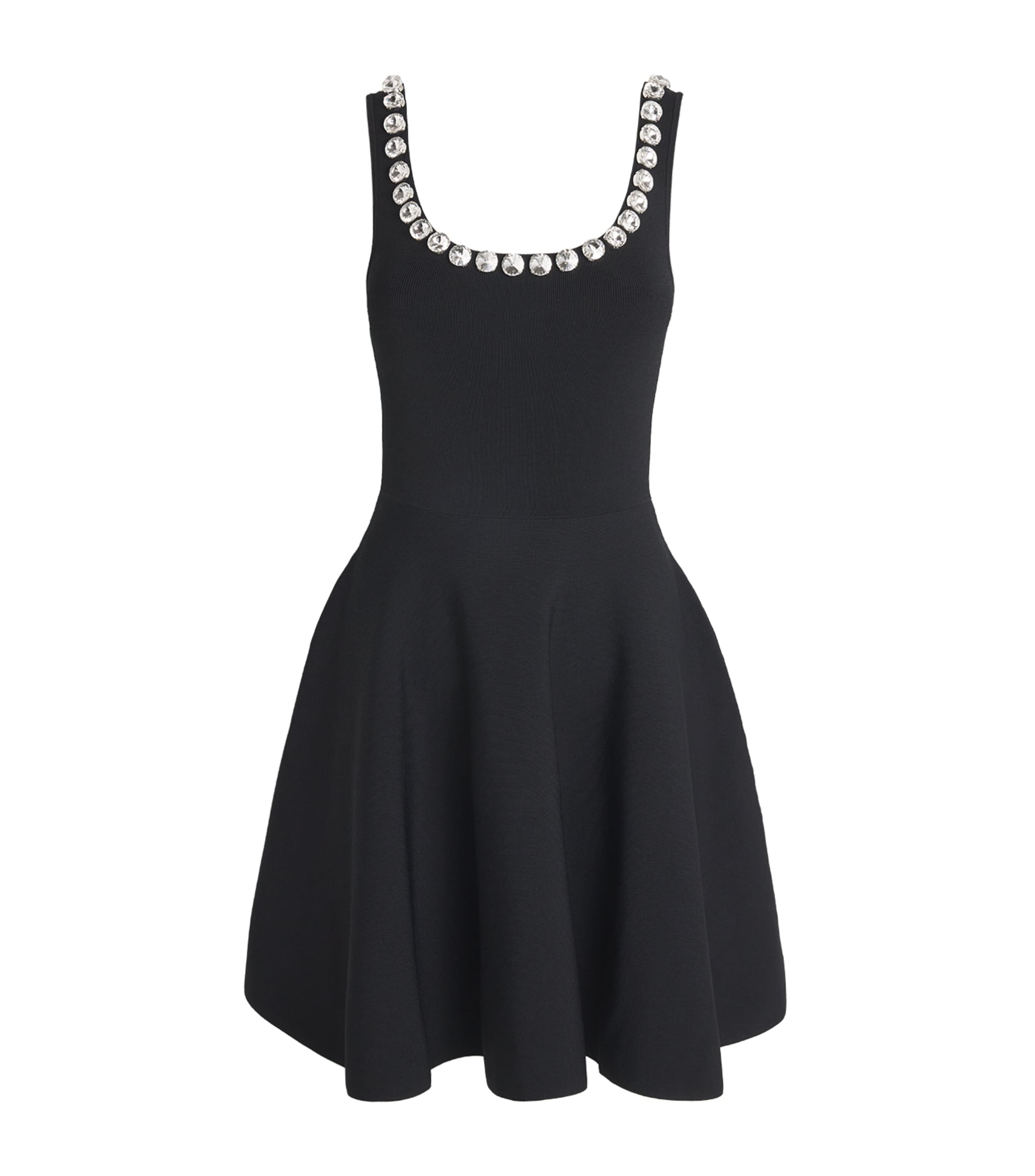 Sandro Embellished-neck Mini Dress In Black