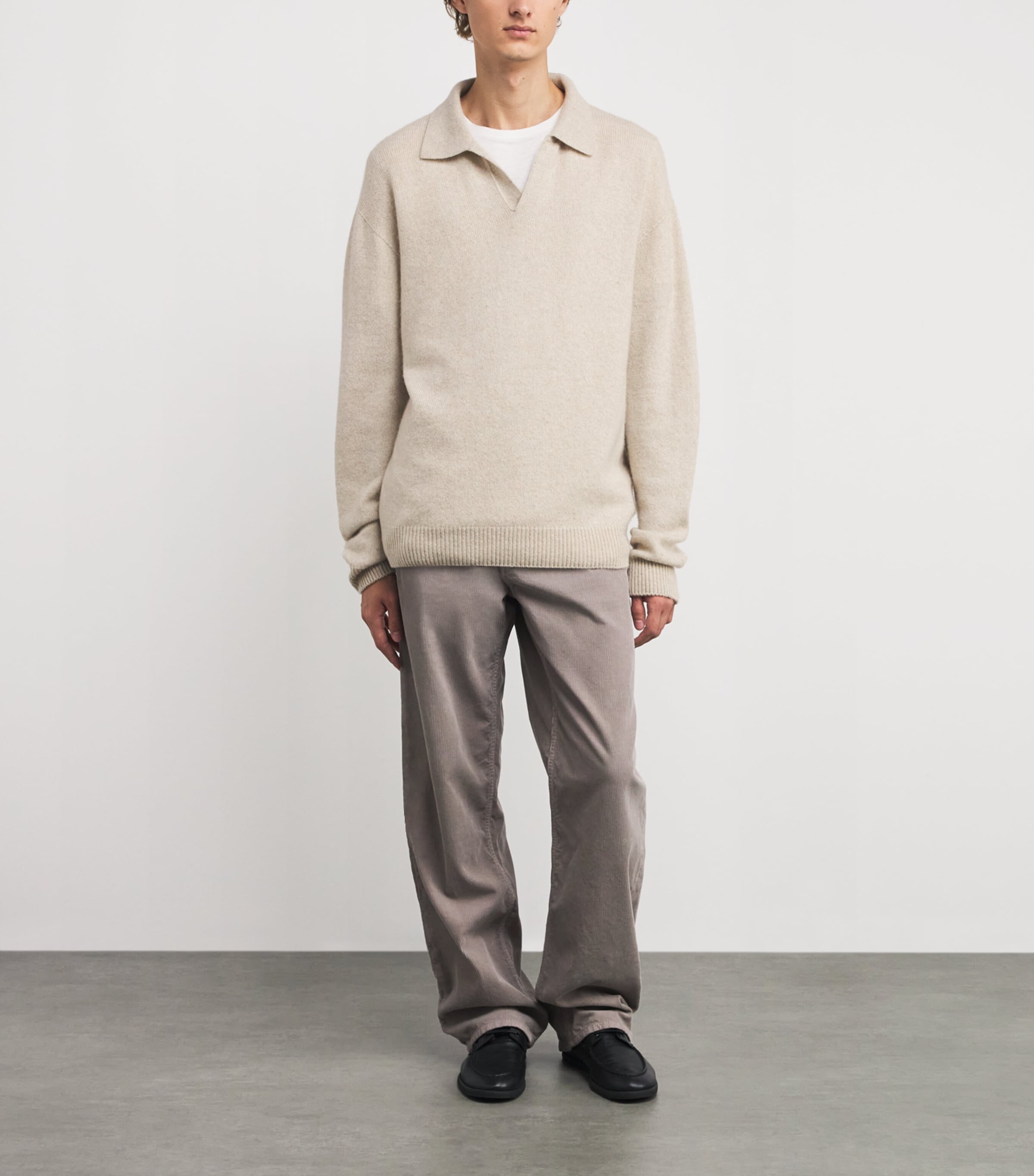Leach Cashmere Polo Sweater FOG Image 2