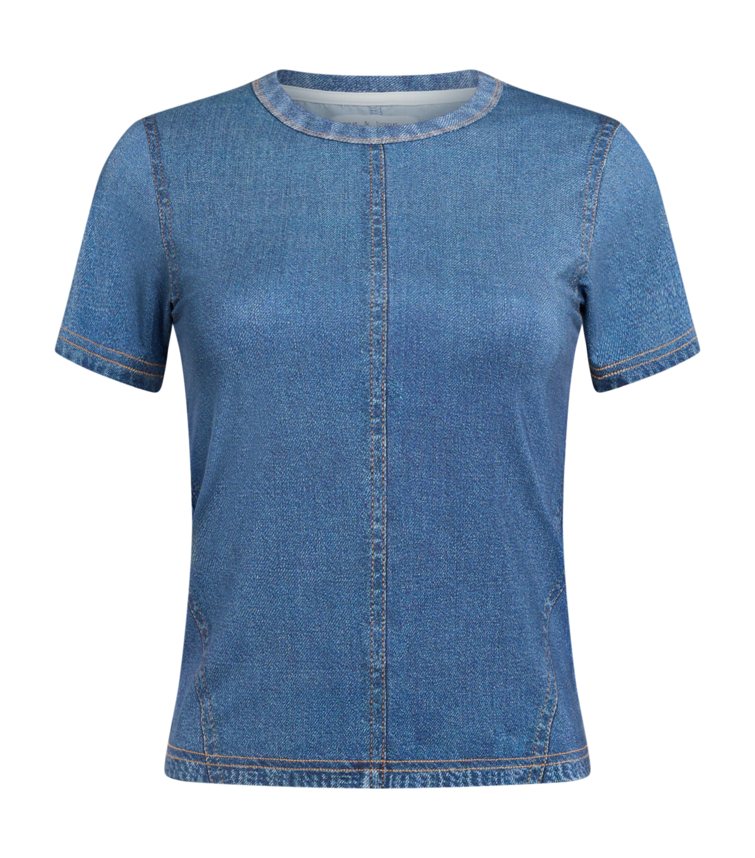 Rag & Bone Miramar Crewneck Baby Tee In Blue