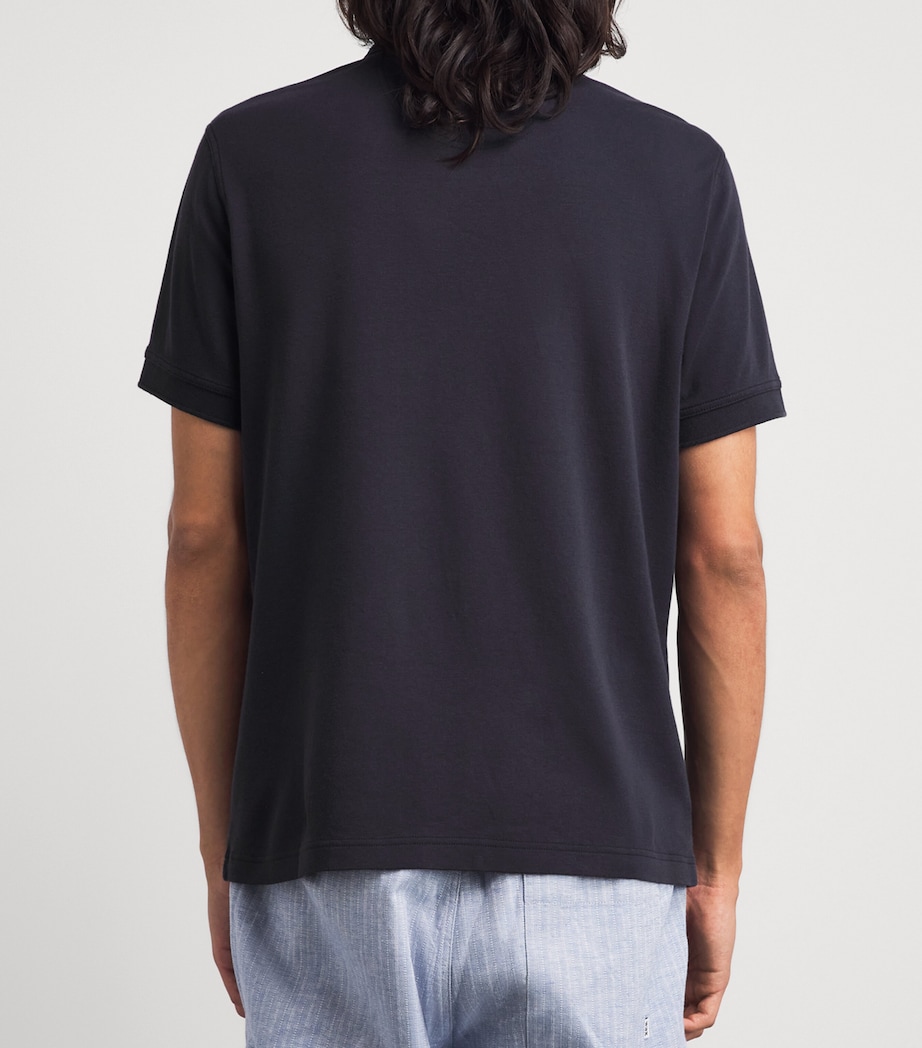 Barbour Mens Zip-Up Crackehall Polo Shirt Dark Navy Image 5