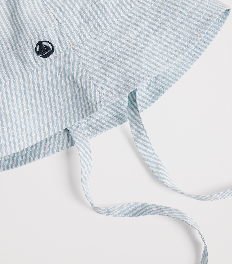 Cotton Stripe Sun Hat FLO/MARSHMALLOW Image 3