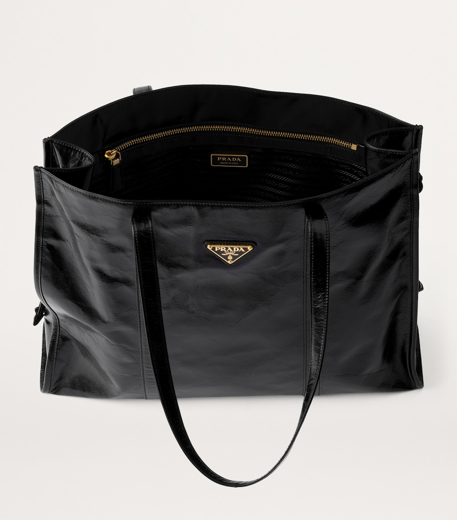 Prada Large Leather Tote Bag Image 3