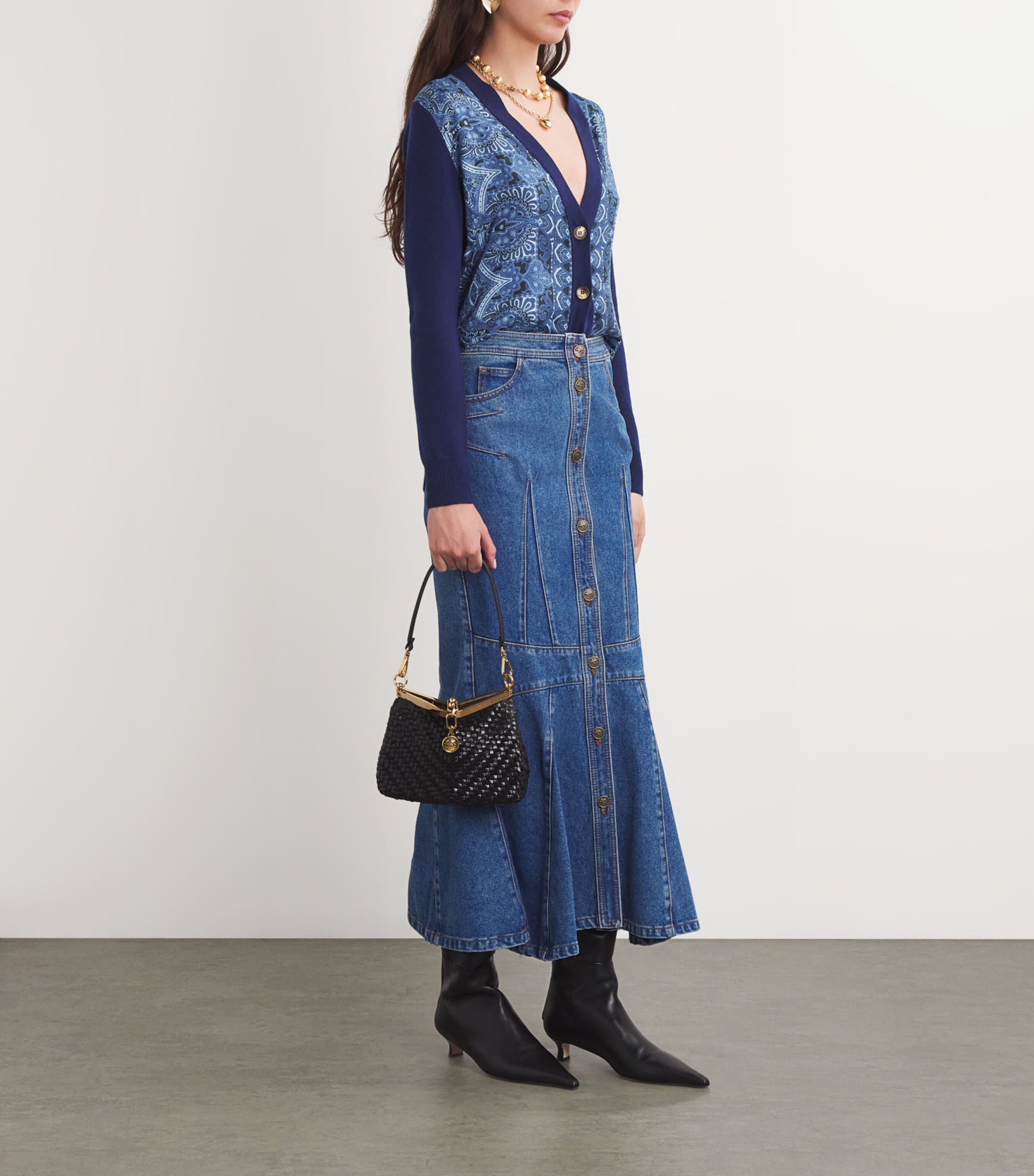 Etro Womens Wool-Blend Printed Cardigan Image 2