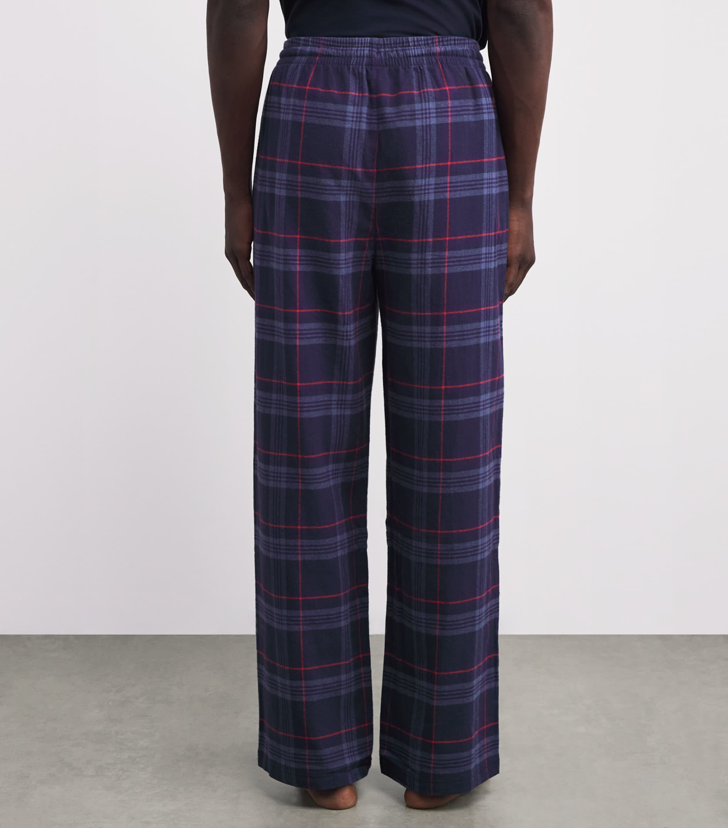 Skims Mens Flannel Tartan Pyjama Trousers Damson Laser Plaid Image 4