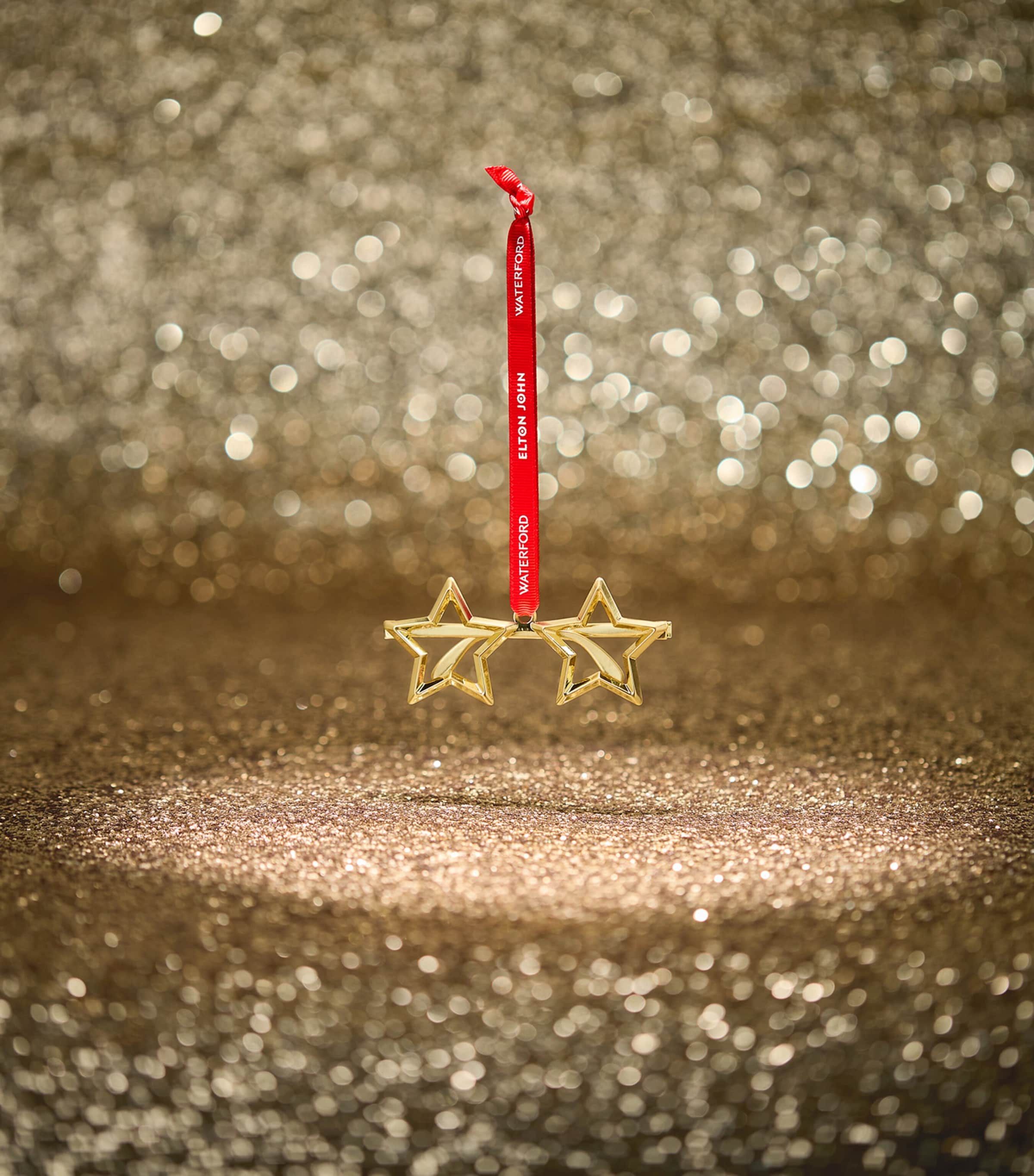 Elton John Star Glasses Ornament GOLD Image 2
