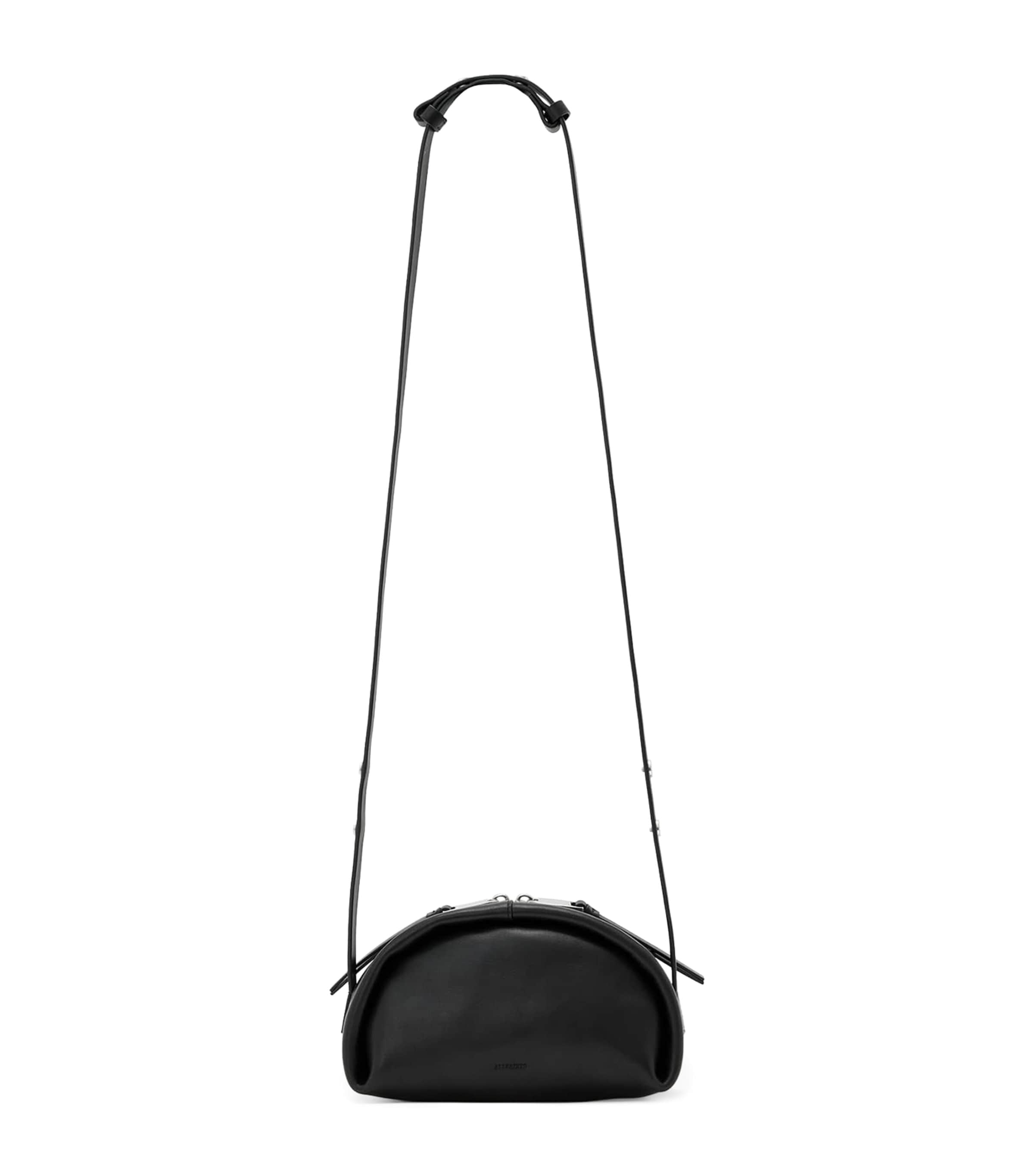 AllSaints Leather Rosalie Arc Cross-Body Bag Black/silver Image 1