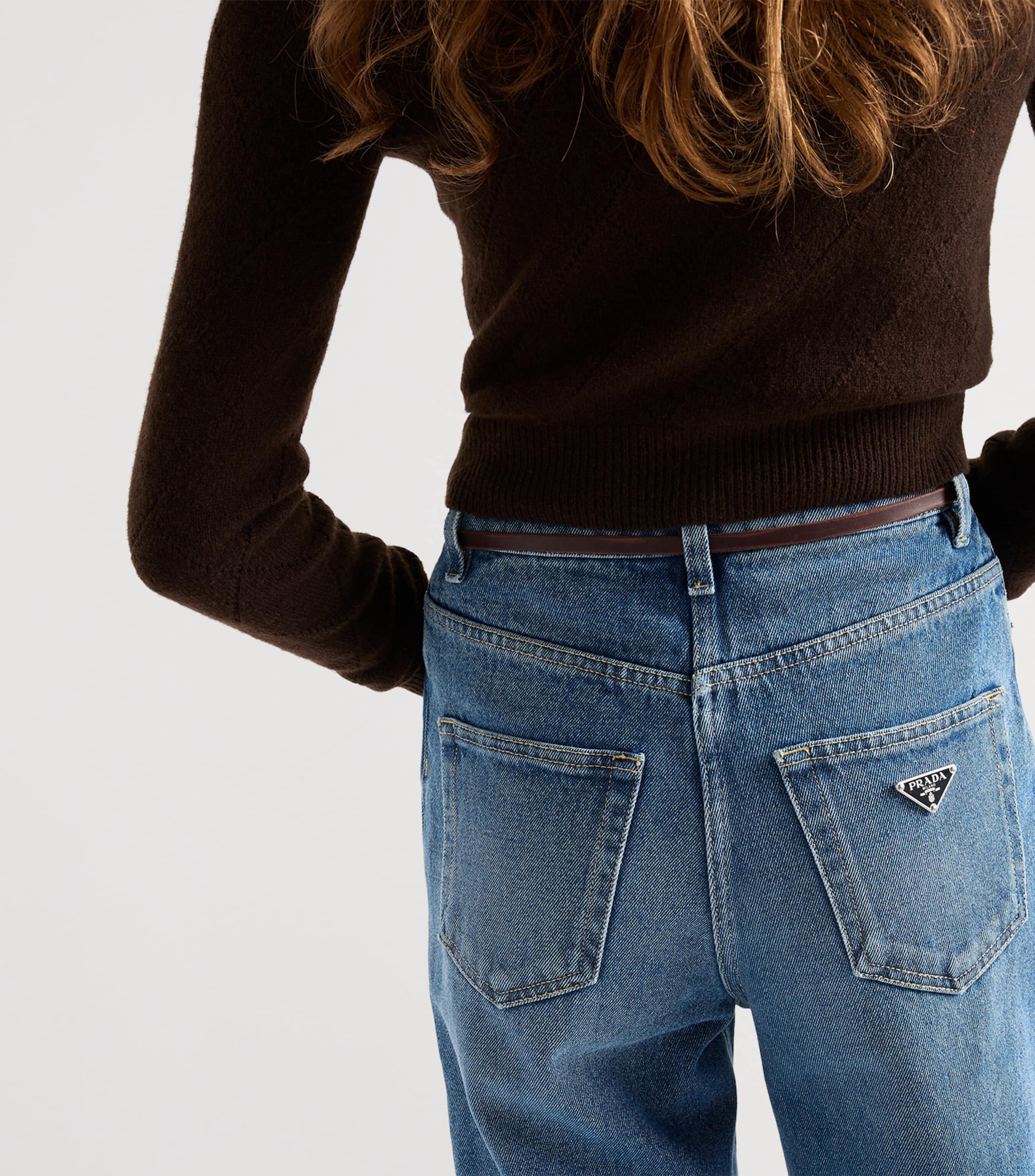 Prada Blue High-Rise Boyfriend Jeans | Harrods UK