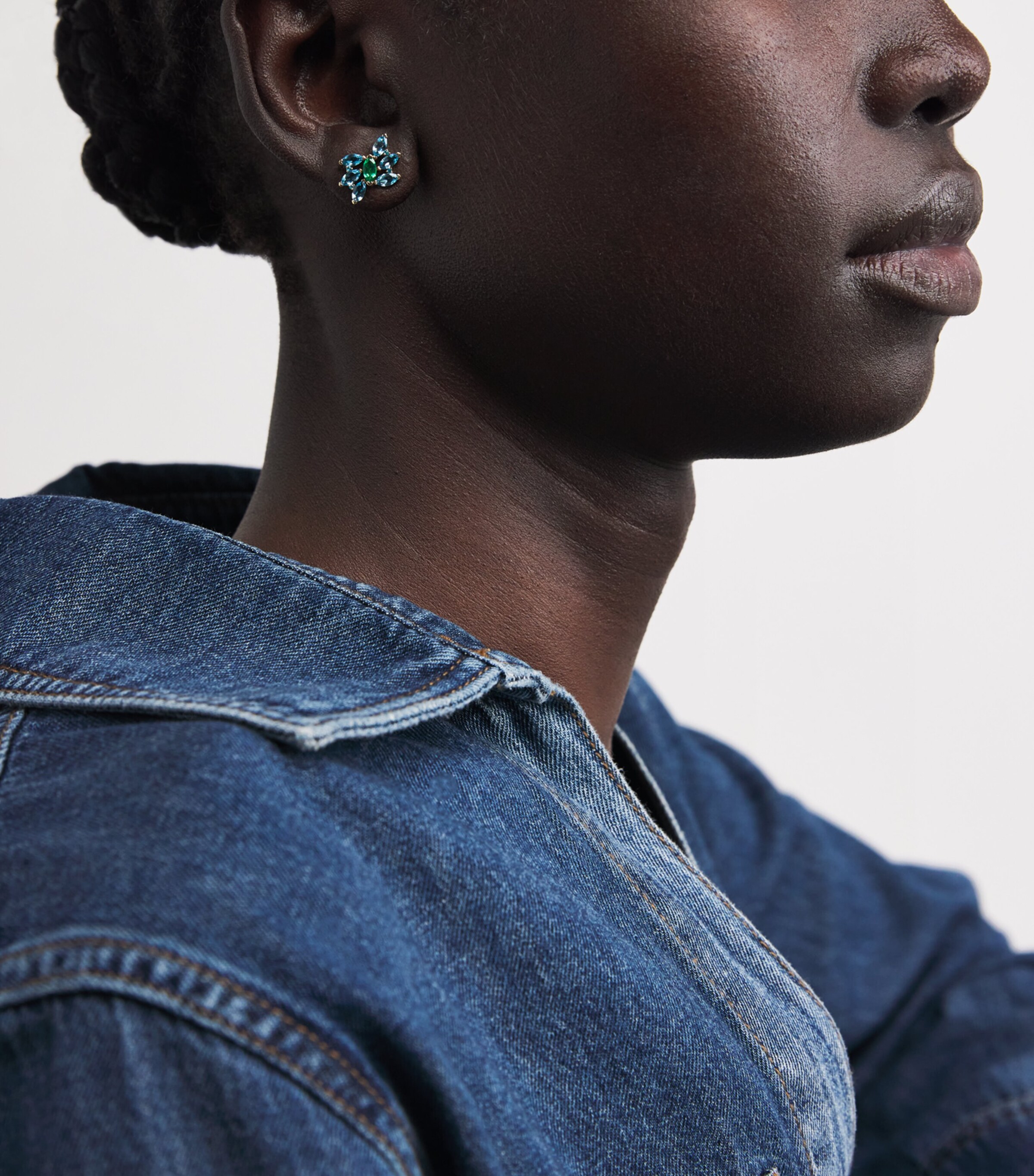 Yellow Gold, Emerald, Topaz and Apatite Pollack Earrings YELLOW GOLD Image 2