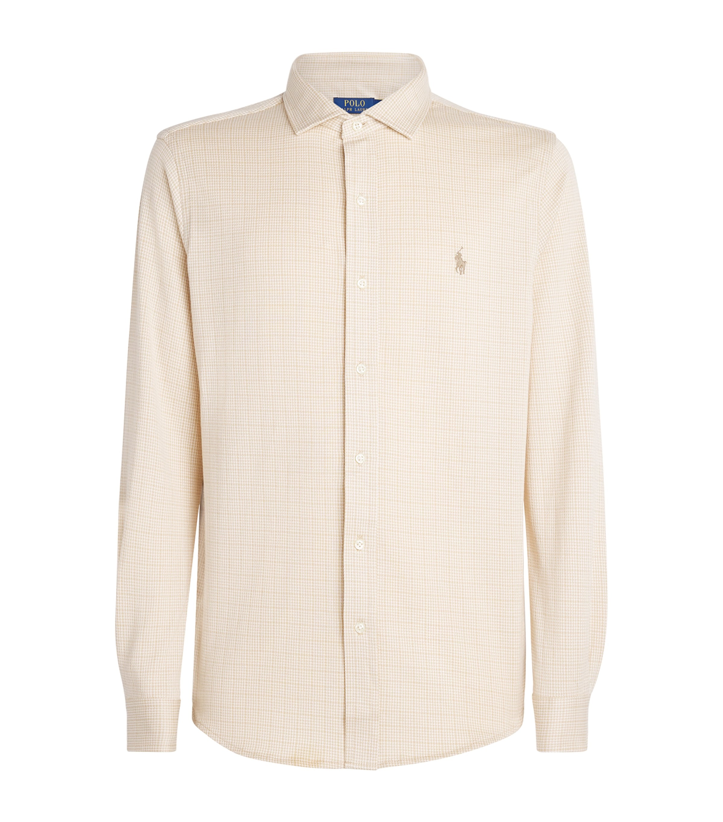 Polo Ralph Lauren Mens Cotton Check Shirt Gln Pld Snd Dune/wht Image 1