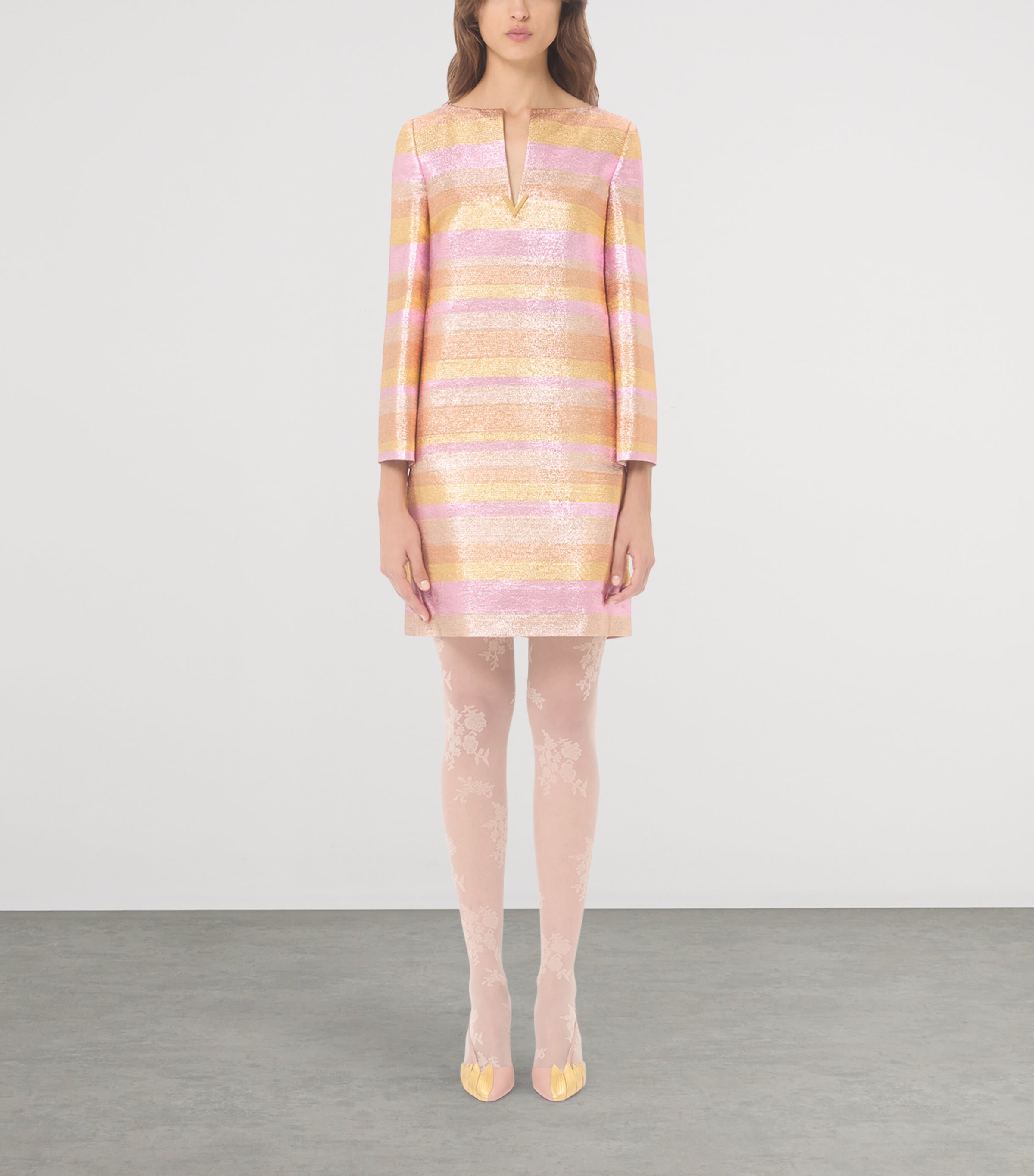 Valentino Womens Metallic Stripe Mini Dress Image 2