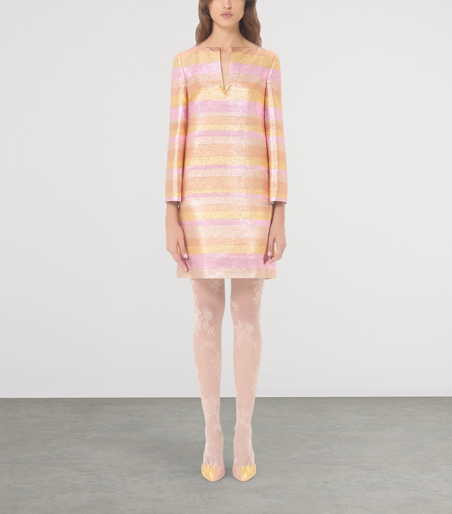 Valentino Womens Metallic Stripe Mini Dress Image 2