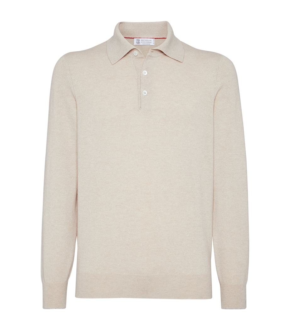 Cashmere Long-Sleeve Polo Sweater CS396 Image 1