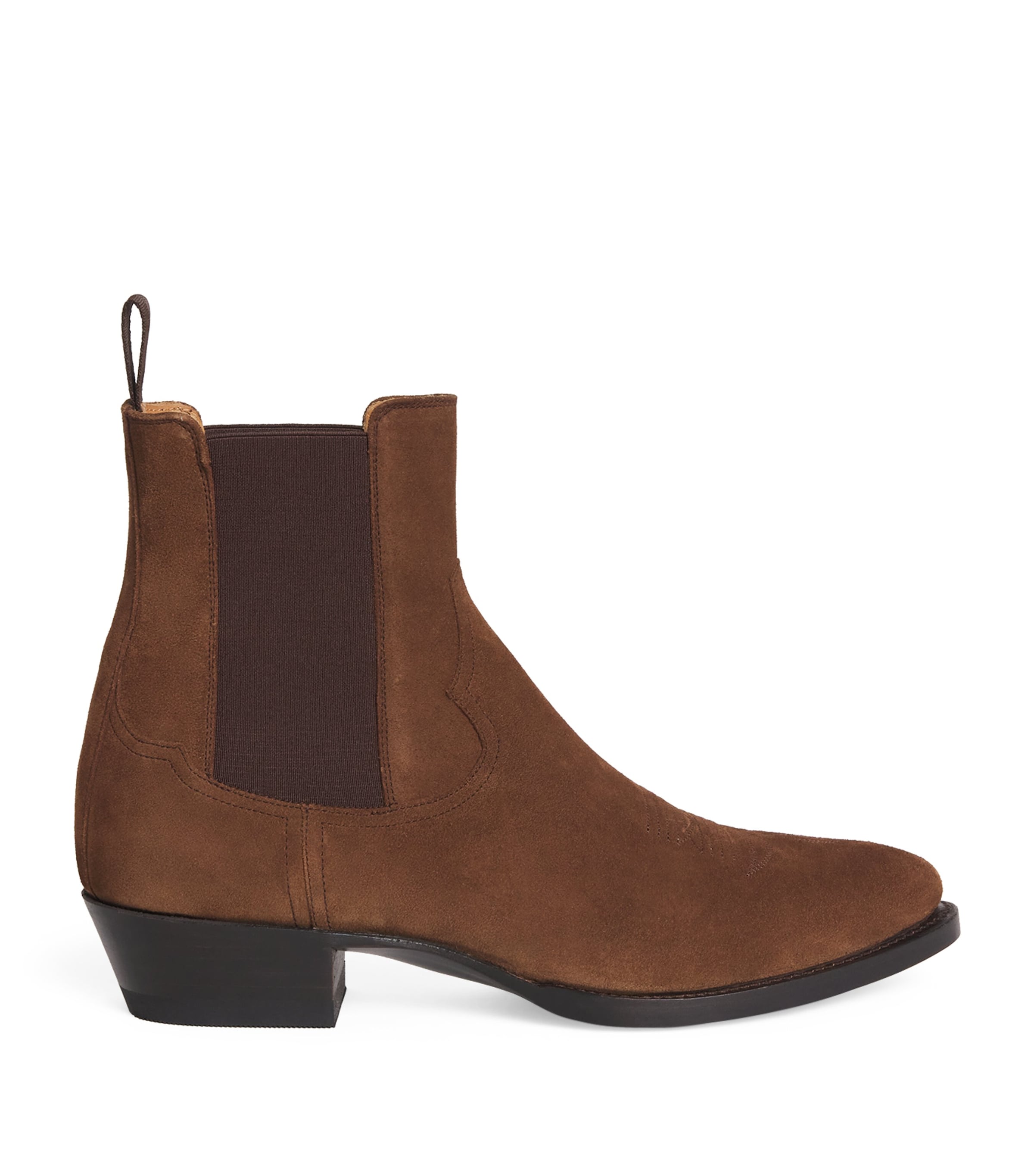 Suede Western Chelsea Boots BROWN Image 1