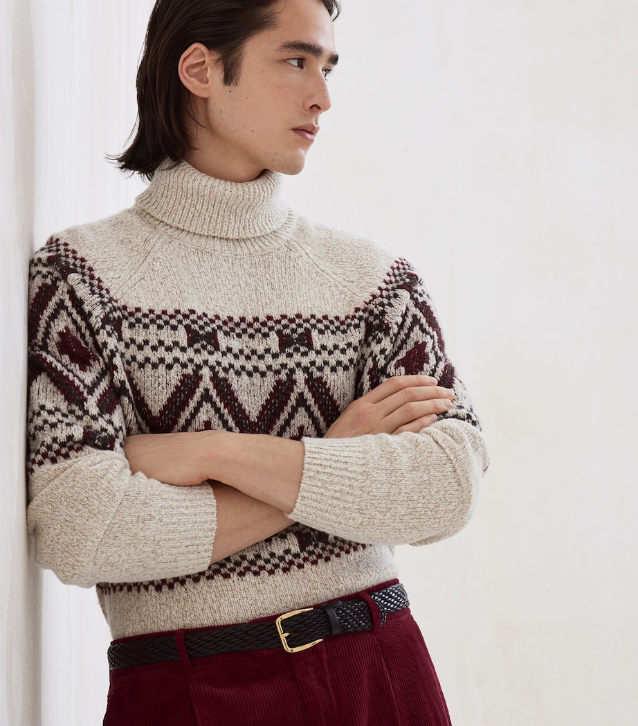 Mouliné Virgin Wool-Silk-Cashmere Jacquard Sweater CPW29 Image 5