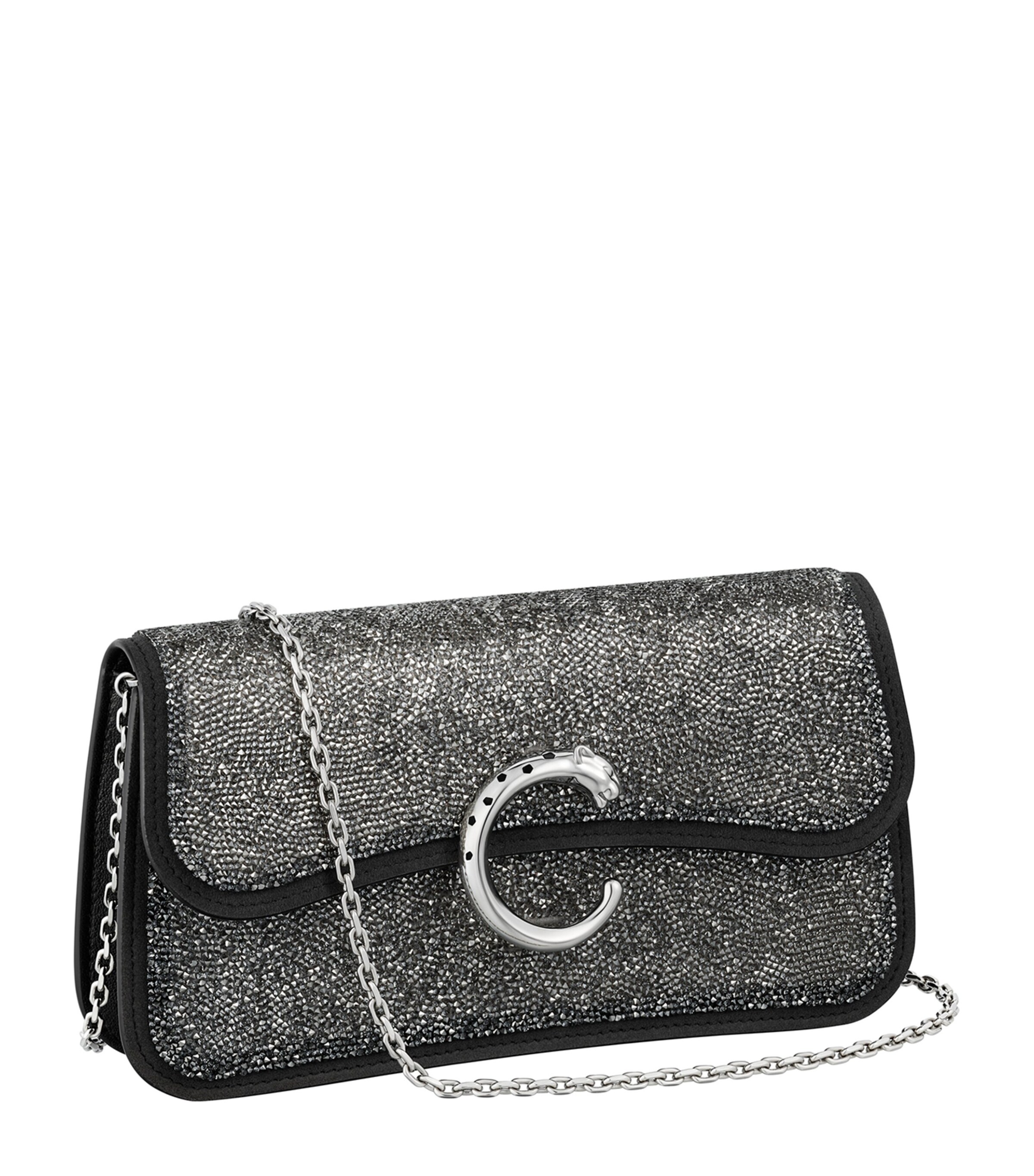 Cartier Mini Embellished Panthère de Cartier Cross-Body Bag Silver & Black Image 1