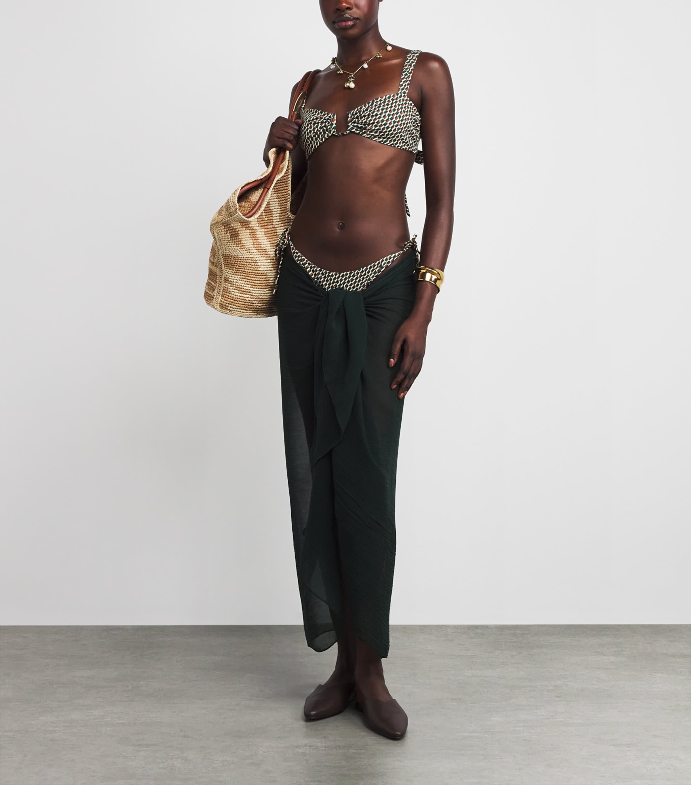 Geometric Print Cannes Bikini Top IVY GREEN GEO PRINT Image 2