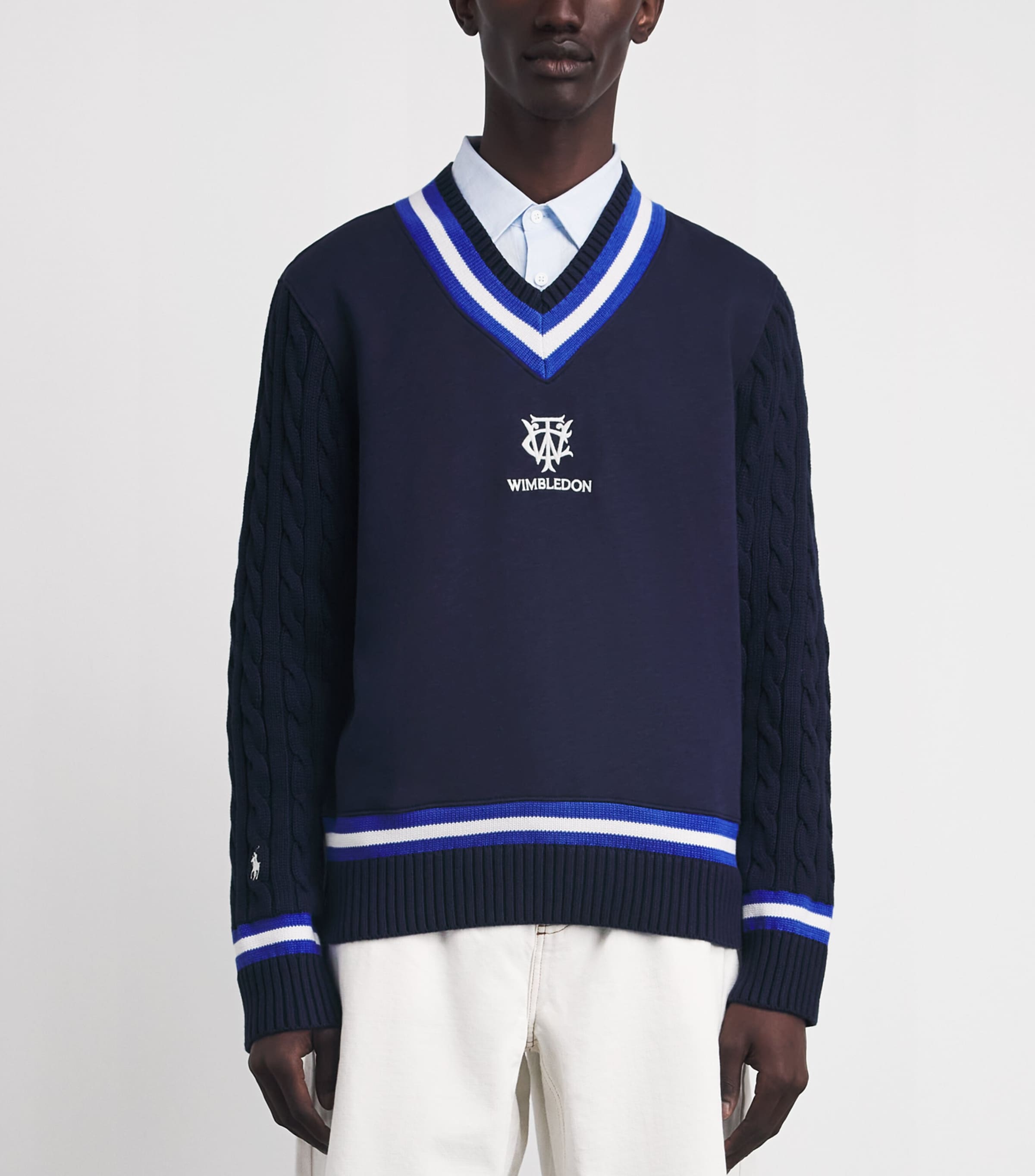 Polo Ralph Lauren Mens x Wimbledon Hybrid Sweatshirt Refined Navy Image 4