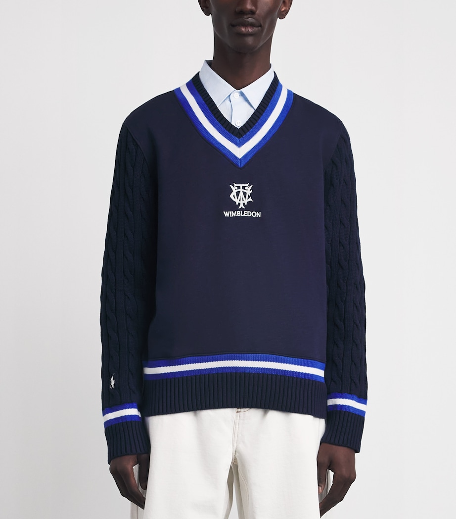 Polo Ralph Lauren Mens x Wimbledon Hybrid Sweatshirt Refined Navy Image 4