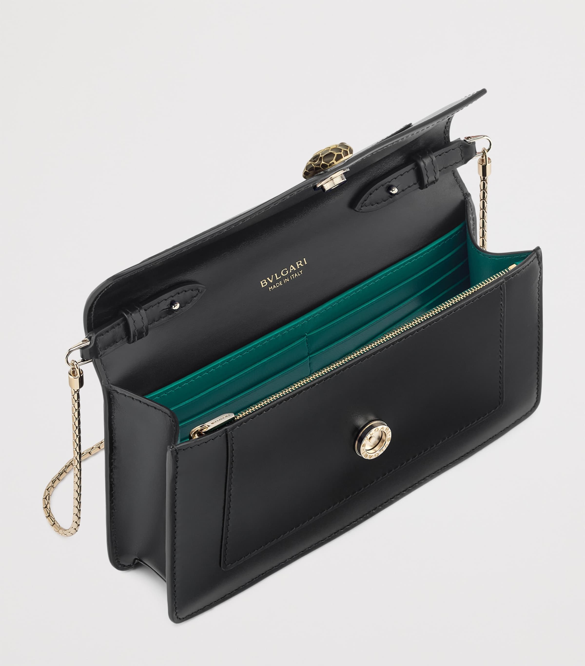 Serpenti Forever Chain Wallet BLACK Image 2