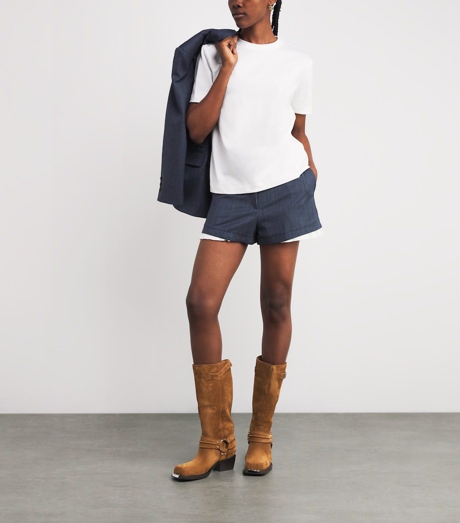 Suede Biker Boots CAMEL Image 6