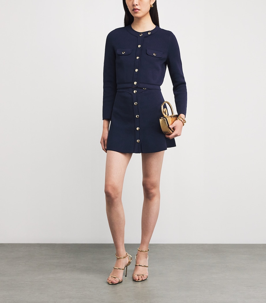 Rib-Knit Mini Skirt NAVY BLUE Image 2