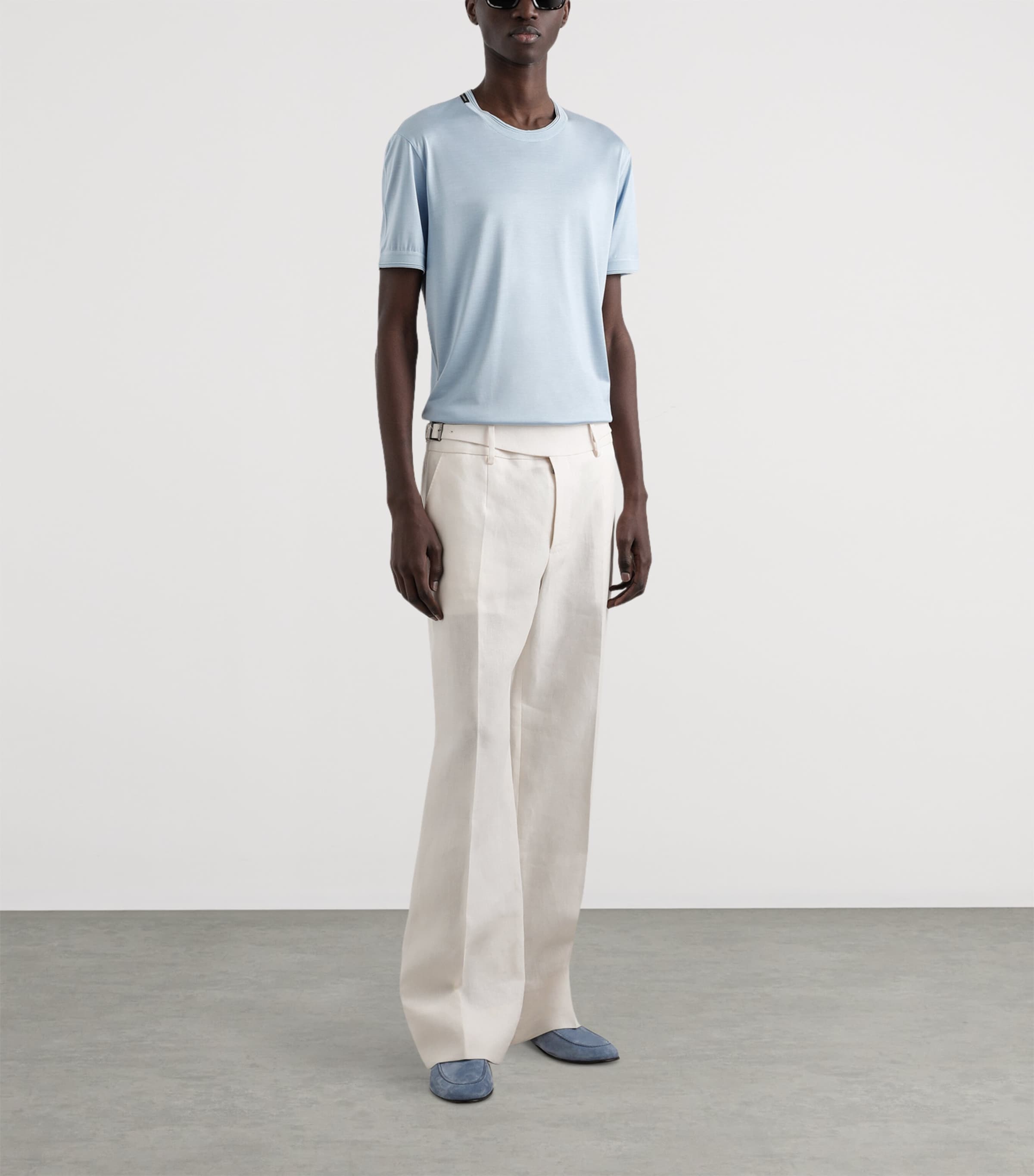 Silk T-Shirt B3784-SKY BLUE Image 2