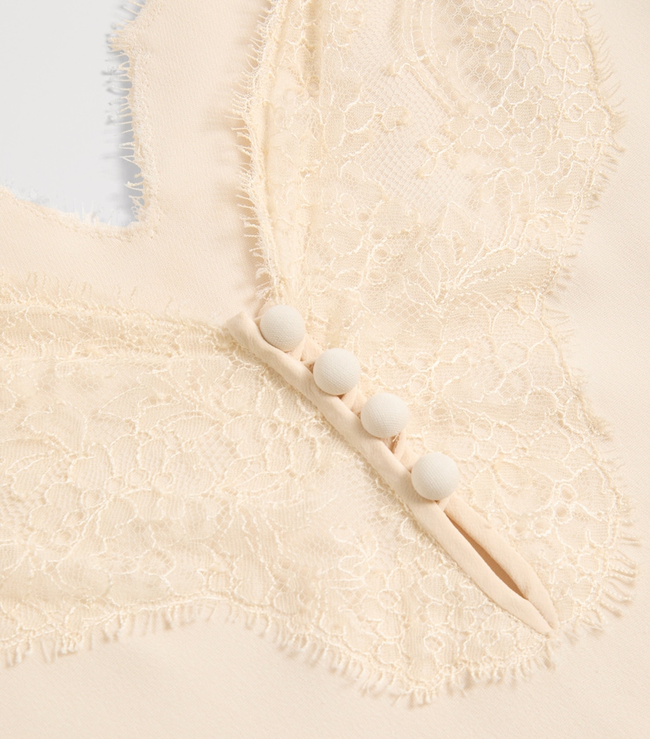 Valentino Womens Silk Lace-Trim Cami Top Image 3
