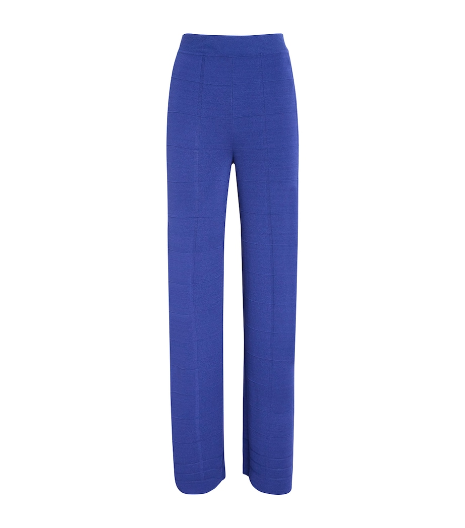 Grid Knit Straight Trousers COBALT Image 1