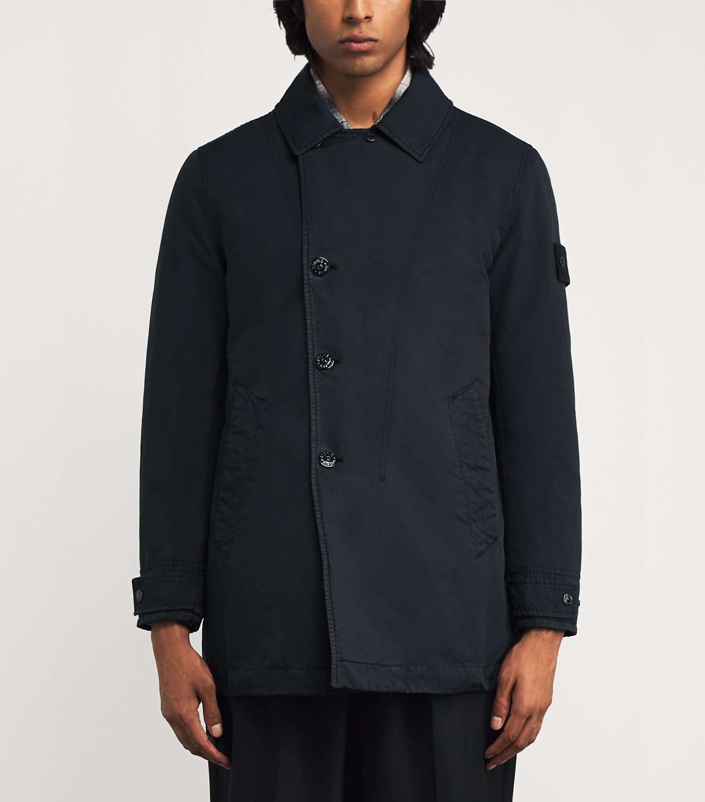 Stone Island Navy GHOST PIECE Technical Microfibre Jacket | Harrods UK