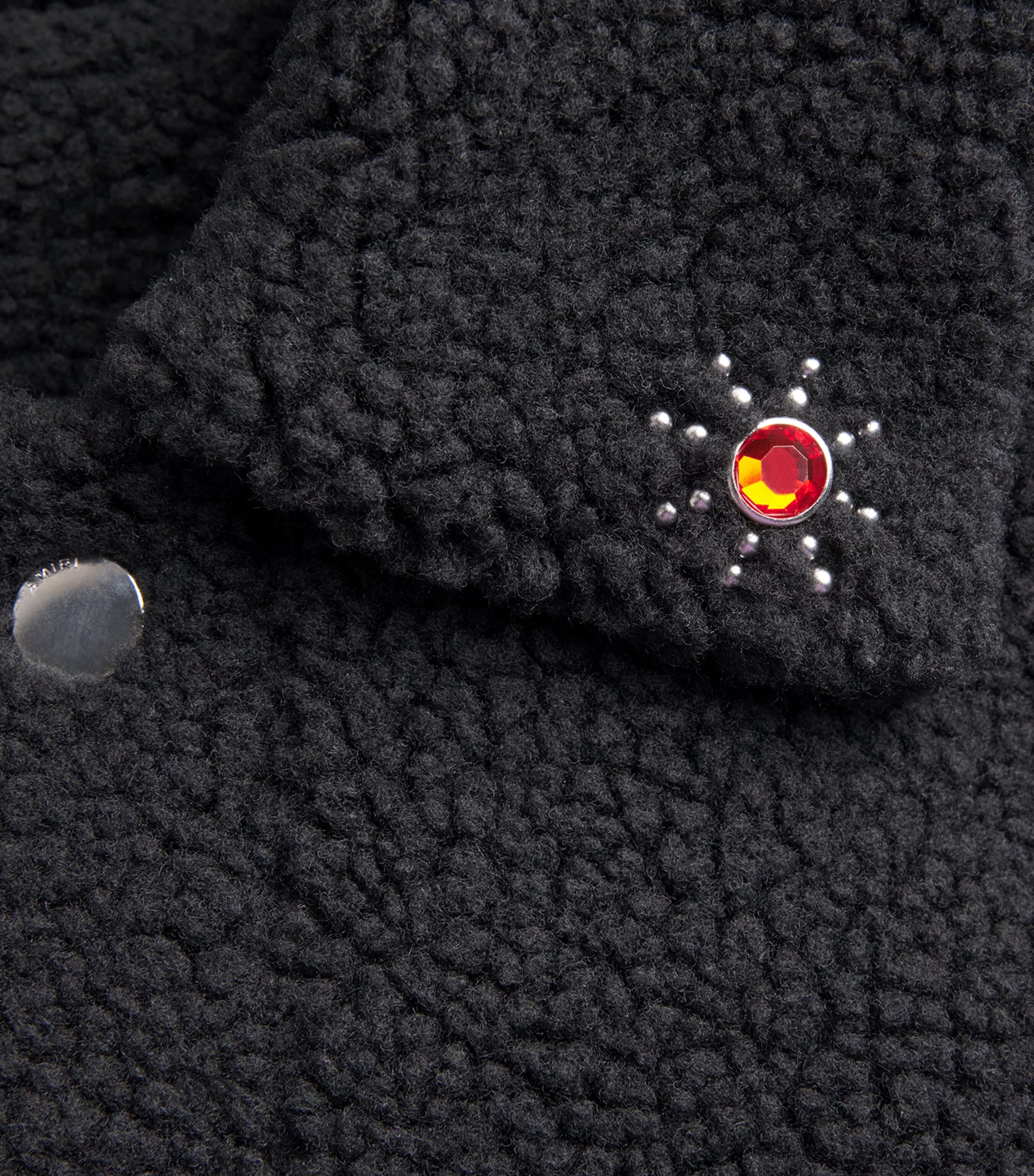 Fleece Studded Bones Overshirt BLACK Image 5