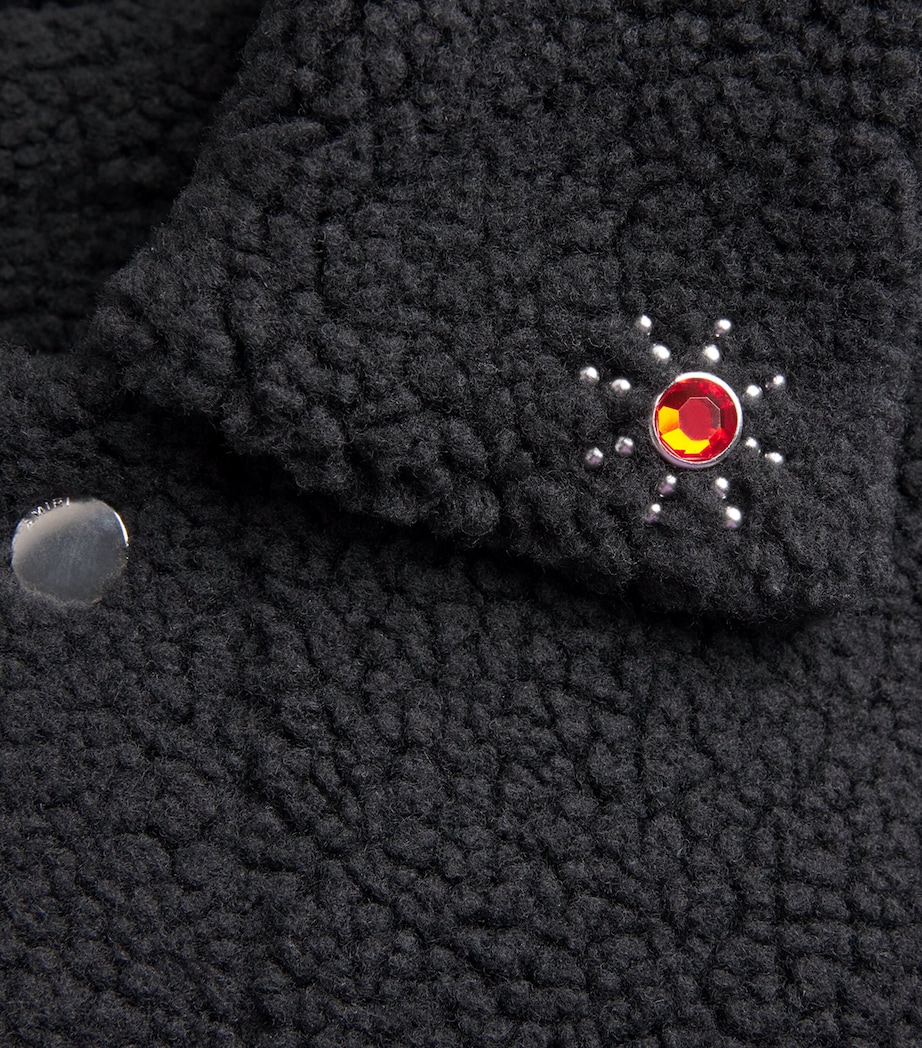 Fleece Studded Bones Overshirt BLACK Image 5