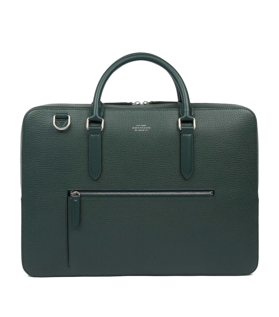 Ludlow Leather Slim Briefcase BOTTLE GREEN Image 1