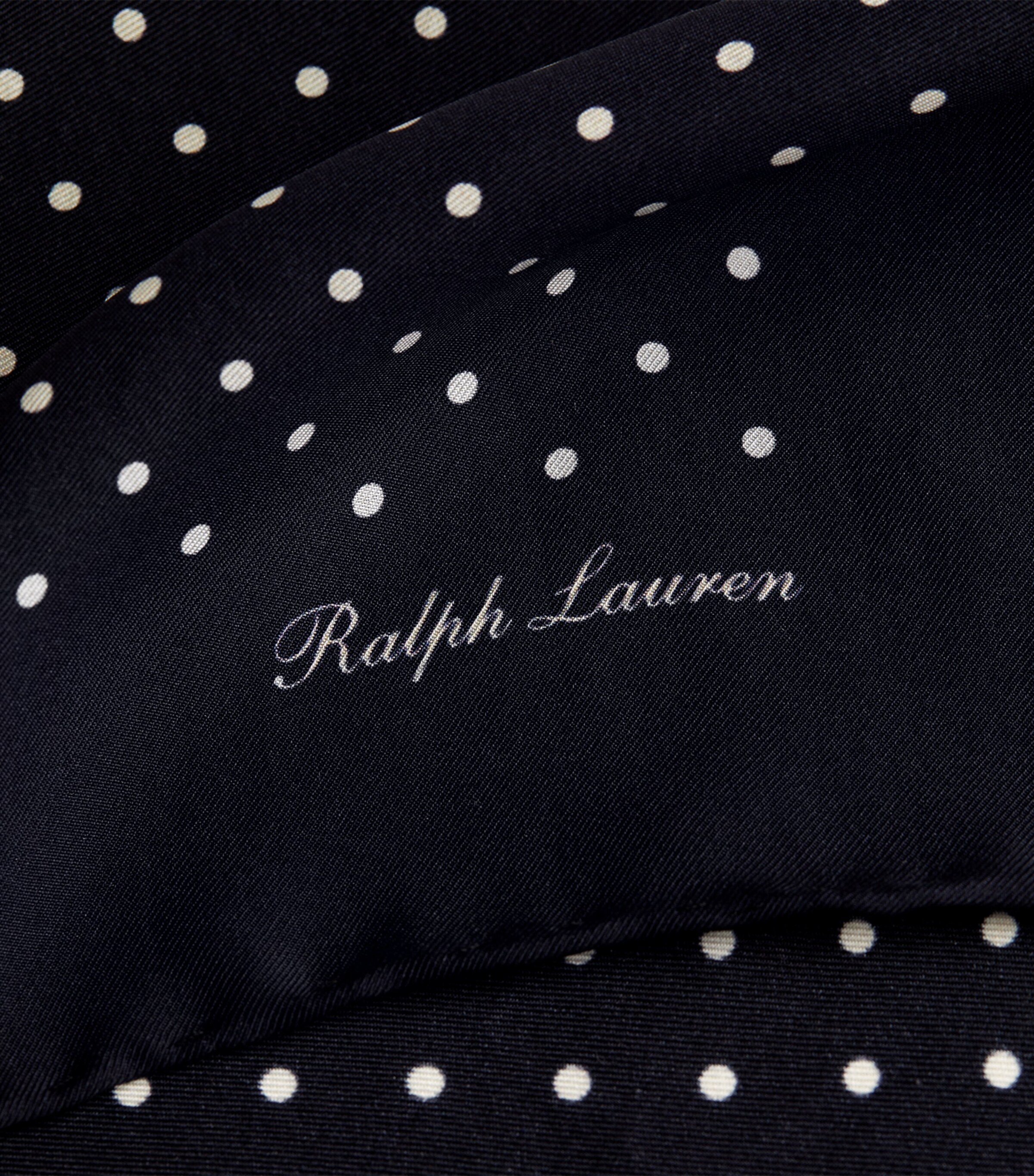 Ralph Lauren Purple Label Silk Polka-Dot Pocket Square Navy Image 4