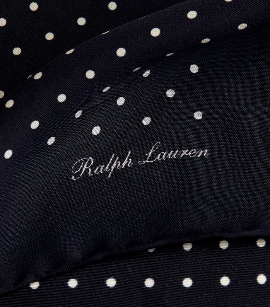 Ralph Lauren Purple Label Silk Polka-Dot Pocket Square Navy Image 4