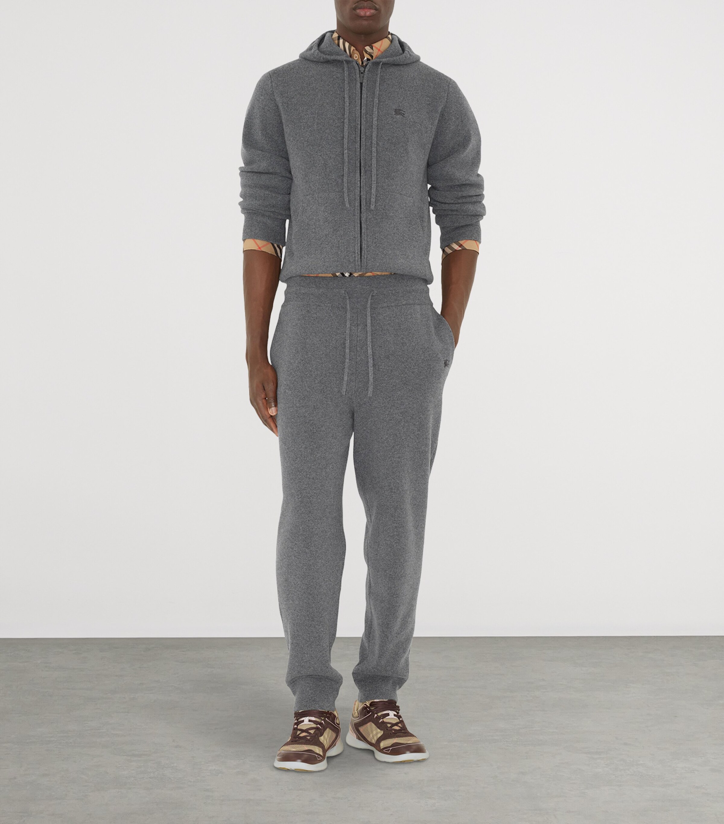 Cashmere-Blend Logo Sweatpants GREY Image 2