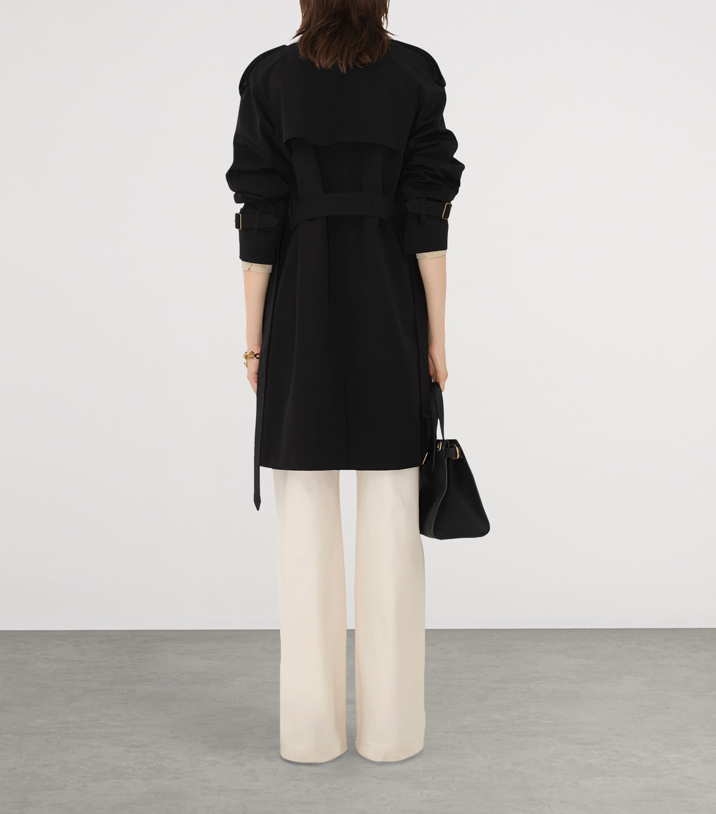 Mid-Length Castleford Trench Coat BLACK Image 3