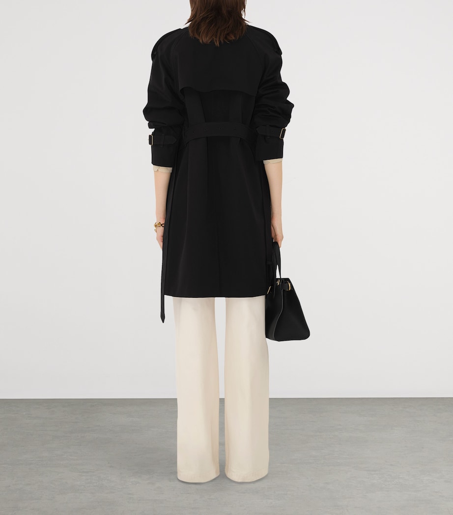 Mid-Length Castleford Trench Coat BLACK Image 3