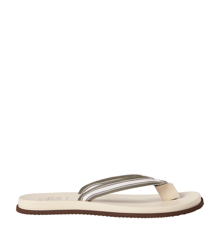 Brunello Cucinelli Leather Logo Flip Flops Image 1