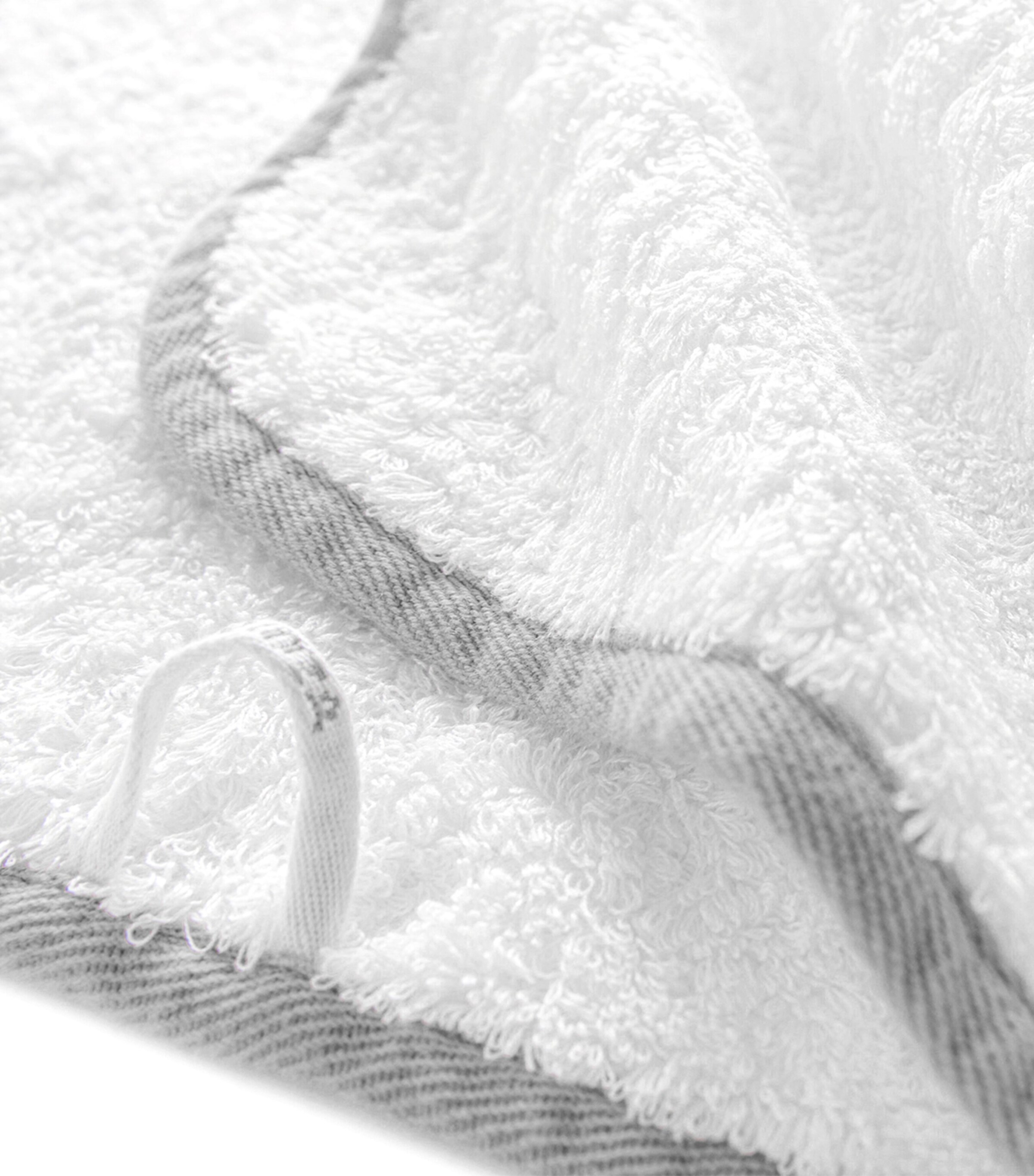 GRACCIOZA Egyptian Cotton Portobello Bath Sheet (90cm x 150cm) White/silver Image 5
