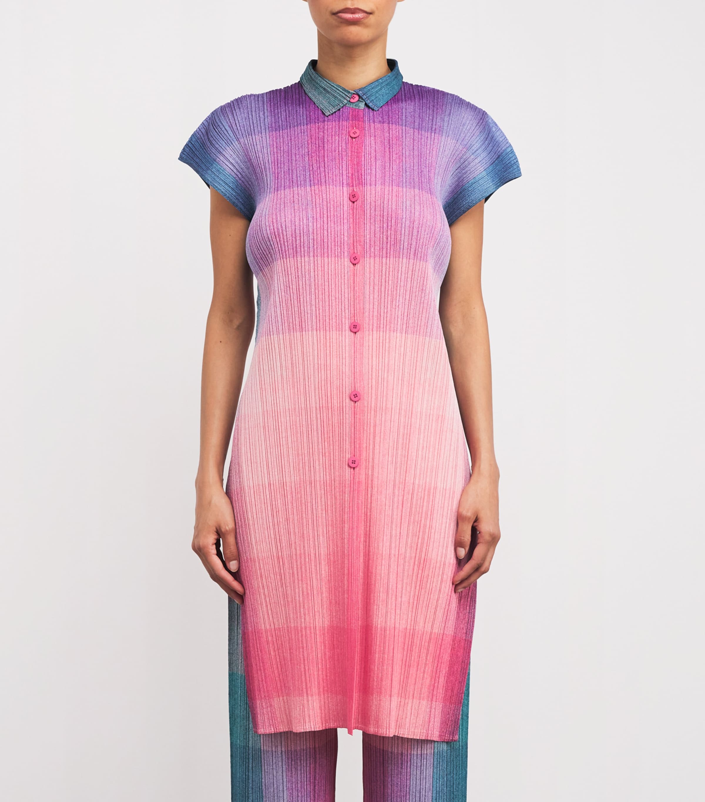 Pleats Please Issey Miyake Longline Photon Shirt | Harrods UK