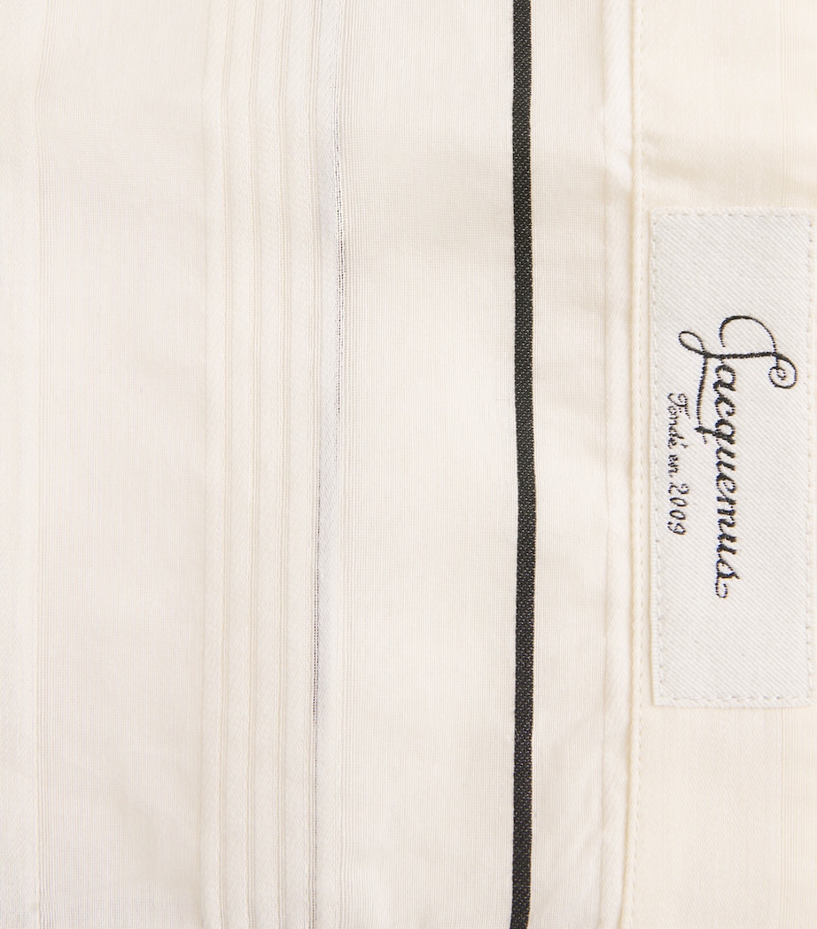 Jacquemus Mens Cotton-Silk Venice Shirt Stripe Wht/blk Image 6
