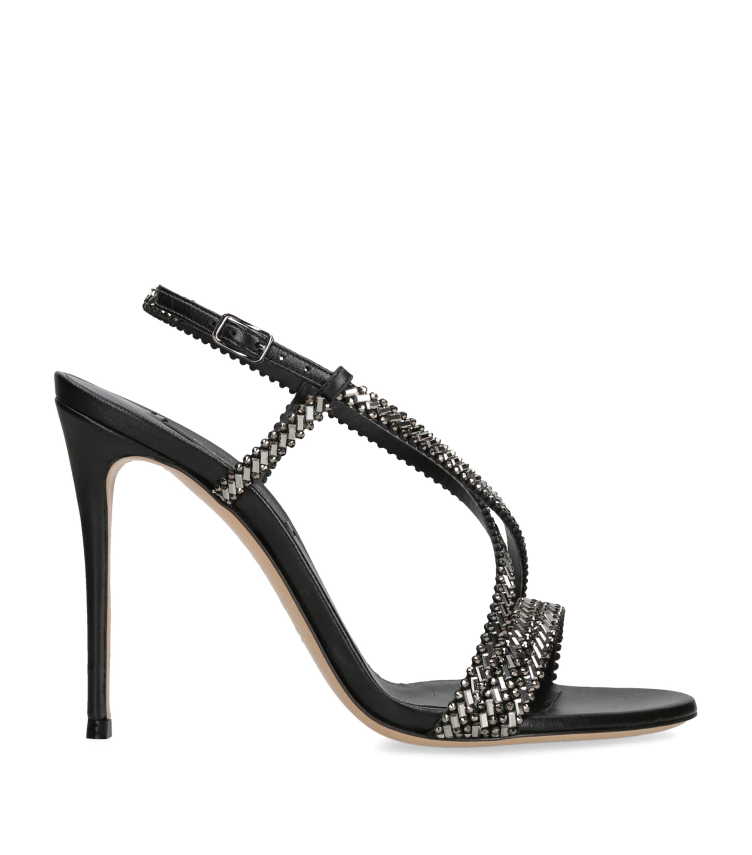 Casadei Leather Julia Josephine Heeled Sandals 110 Black Image 1