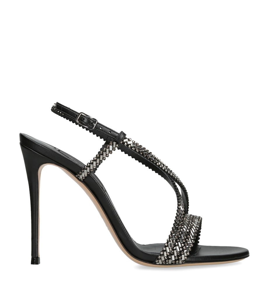 Casadei Leather Julia Josephine Heeled Sandals 110 Black Image 1