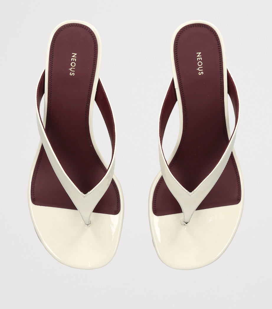 NEOUS Patent Leather Tercus Wedge Sandals 50 Bone Image 3